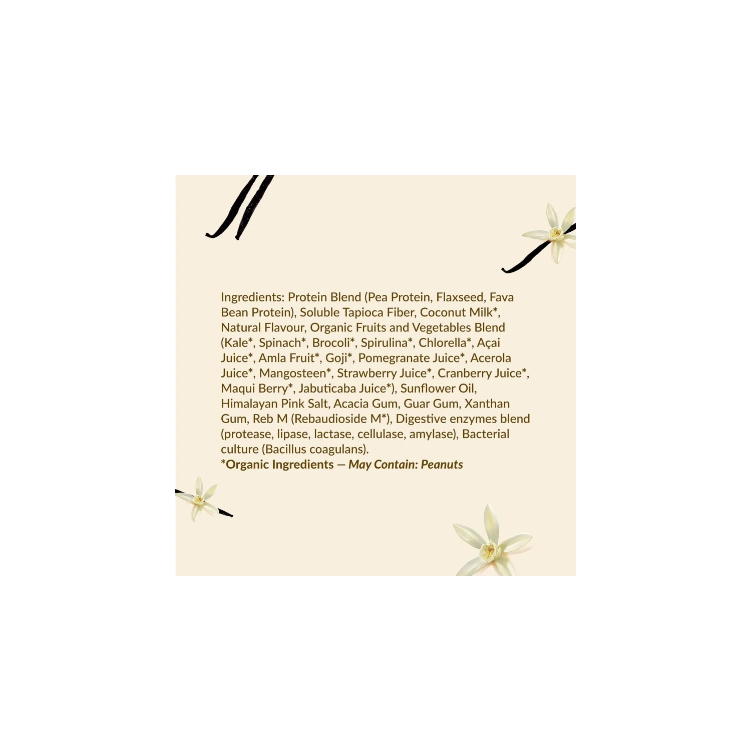 Good Protein Vegan Plant-based Protein Powder - Creamy Vanilla, 442g - 100% Natural, Non-GMO, Dairy-free, Gluten-free, Soy-free, No Added Sugar -