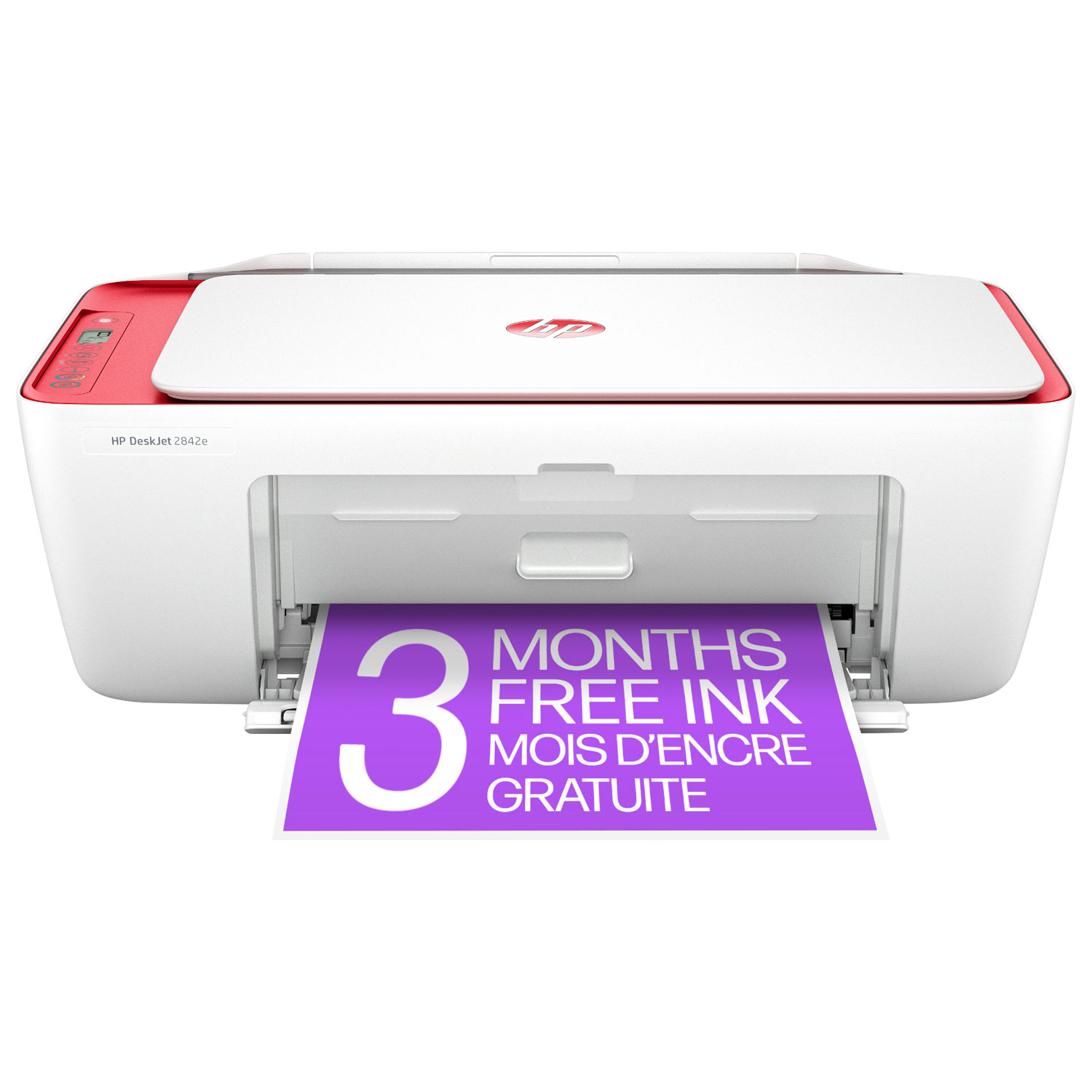 HP 2842E Wireless All-In-One Inkjet Printer - Chili Red