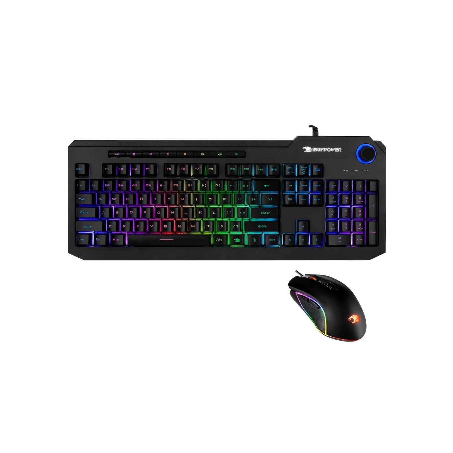 Refurbished IBuyPower Ares M2 Wired RGB Gaming Keyboard & Mouse Combo