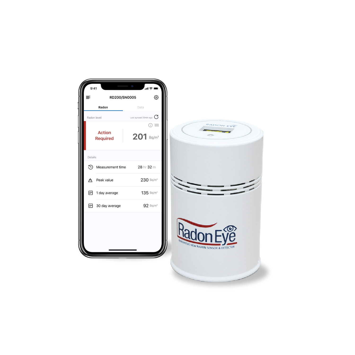 EcoSense RD200 RadonEye, détecteur de radon domestique, surveillance rapide et précise en temps réel, écran DELO, configuration facile avec