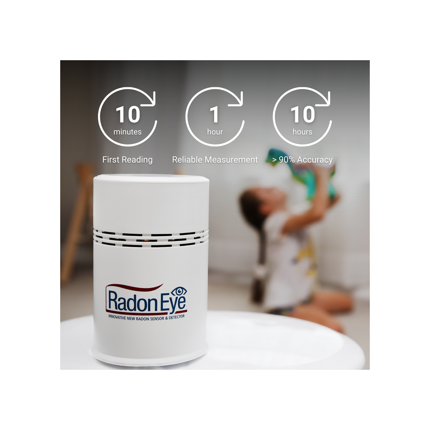 EcoSense RD200 RadonEye, détecteur de radon domestique, surveillance rapide et précise en temps réel, écran DELO, configuration facile avec