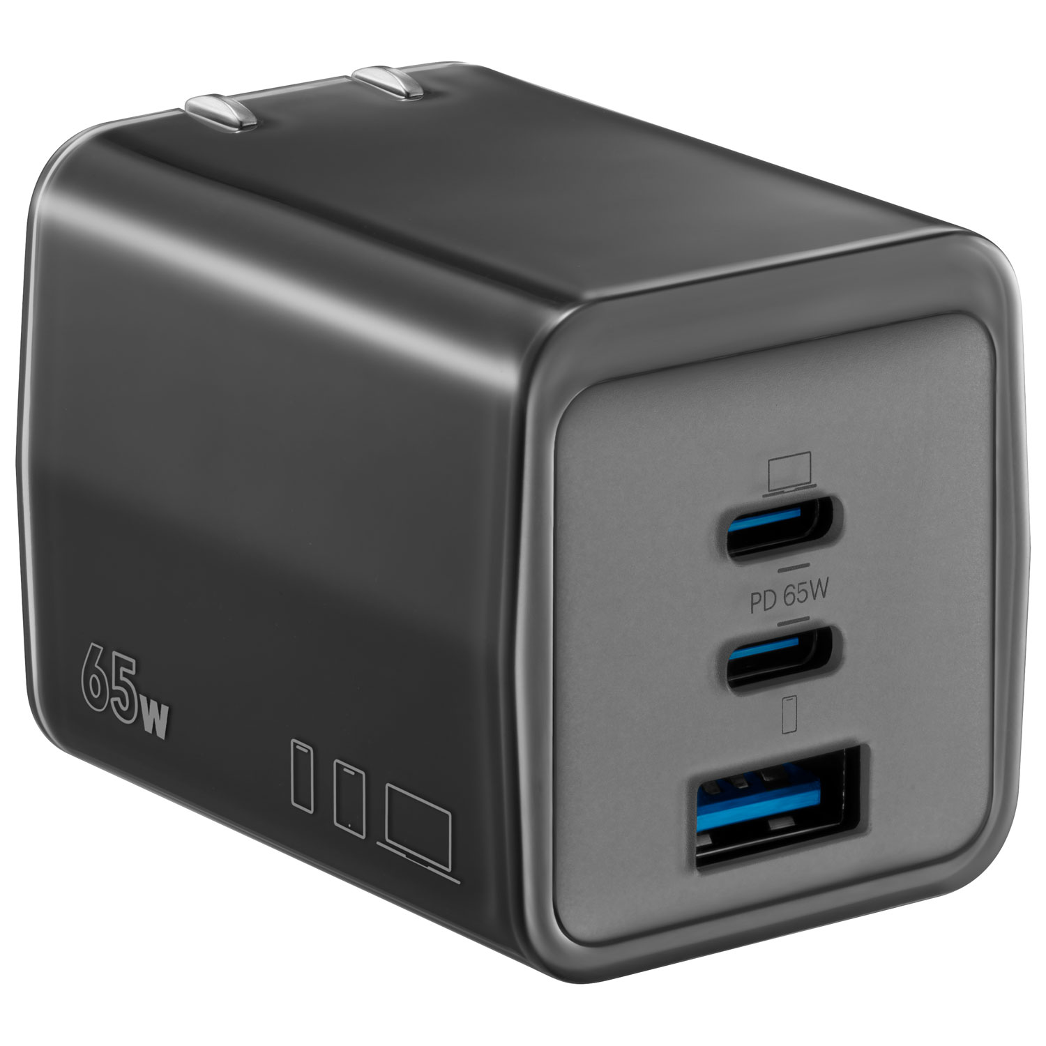 Chargeur mural à 3 ports USB-C/USB-A 65 W d'Insignia - Noir - Exclusivité Best Buy