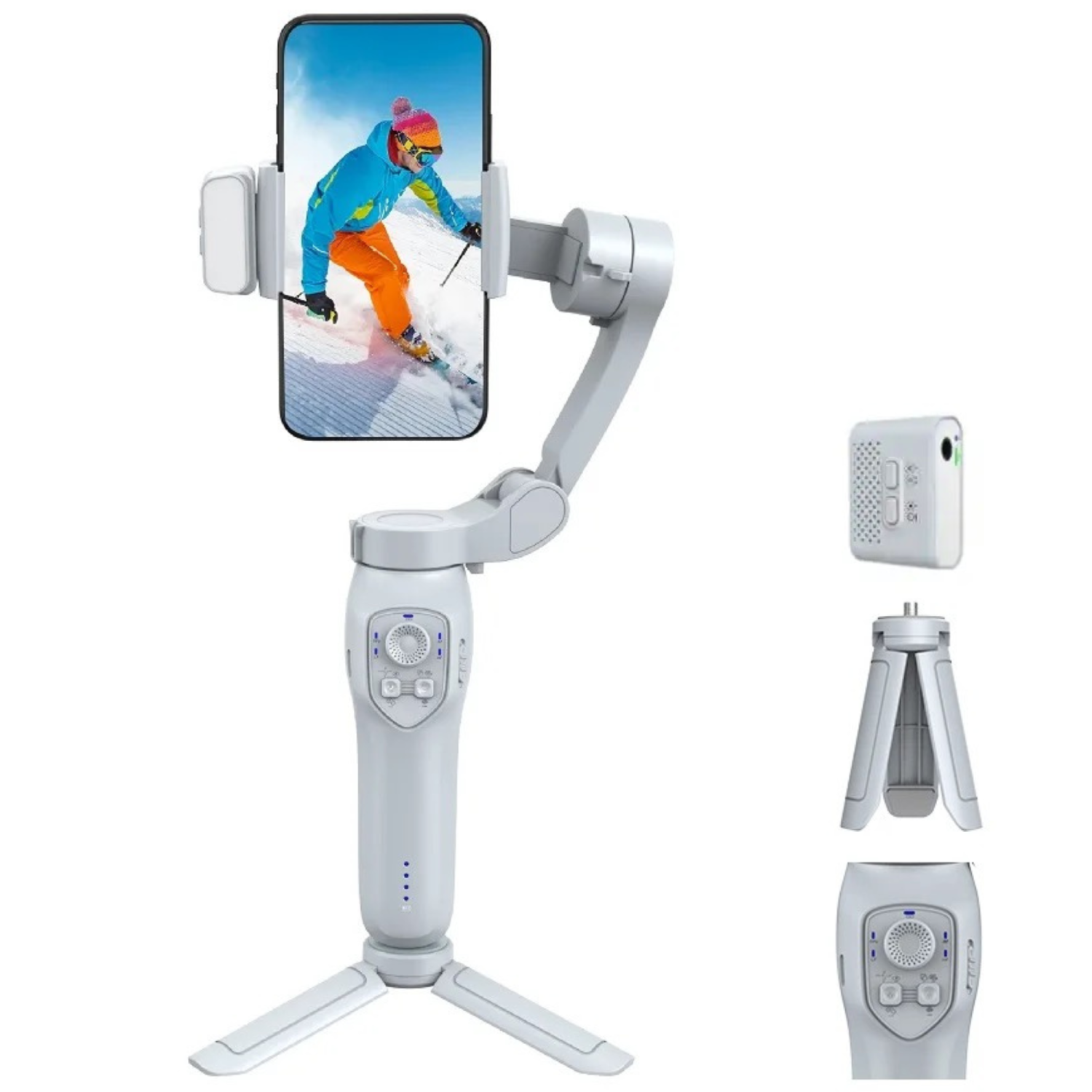 Module L7C Pro + AI de TUTT | Perche à égoportrait pour téléphone intelligent Stabilisateur à cardan à 3 axes | Suivi automatique du visage