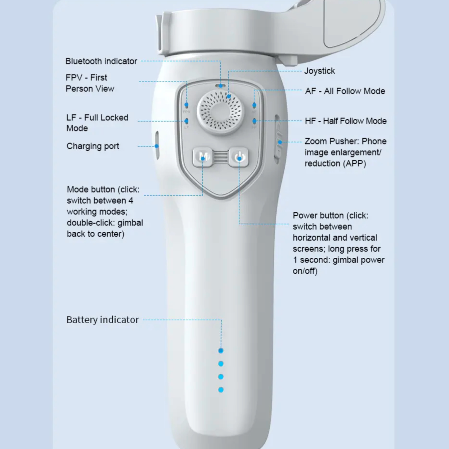 Module L7C Pro + AI de TUTT | Perche à égoportrait pour téléphone intelligent Stabilisateur à cardan à 3 axes | Suivi automatique du visage