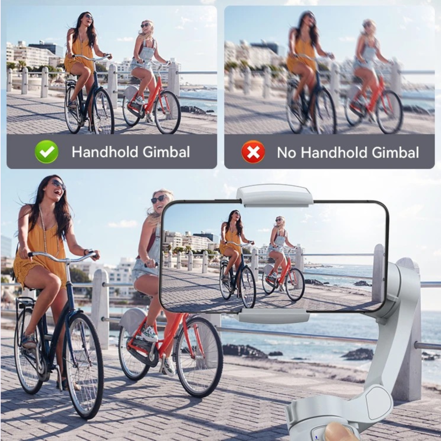Module L7C Pro + AI de TUTT | Perche à égoportrait pour téléphone intelligent Stabilisateur à cardan à 3 axes | Suivi automatique du visage