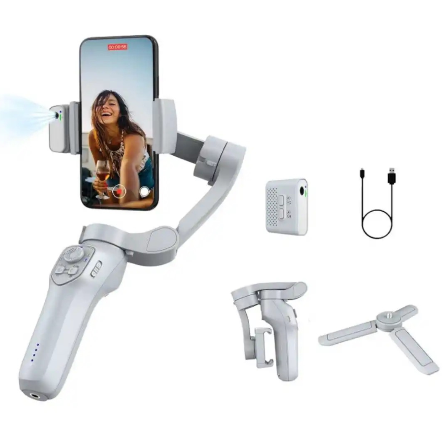 Module L7C Pro + AI de TUTT | Perche à égoportrait pour téléphone intelligent Stabilisateur à cardan à 3 axes | Suivi automatique du visage