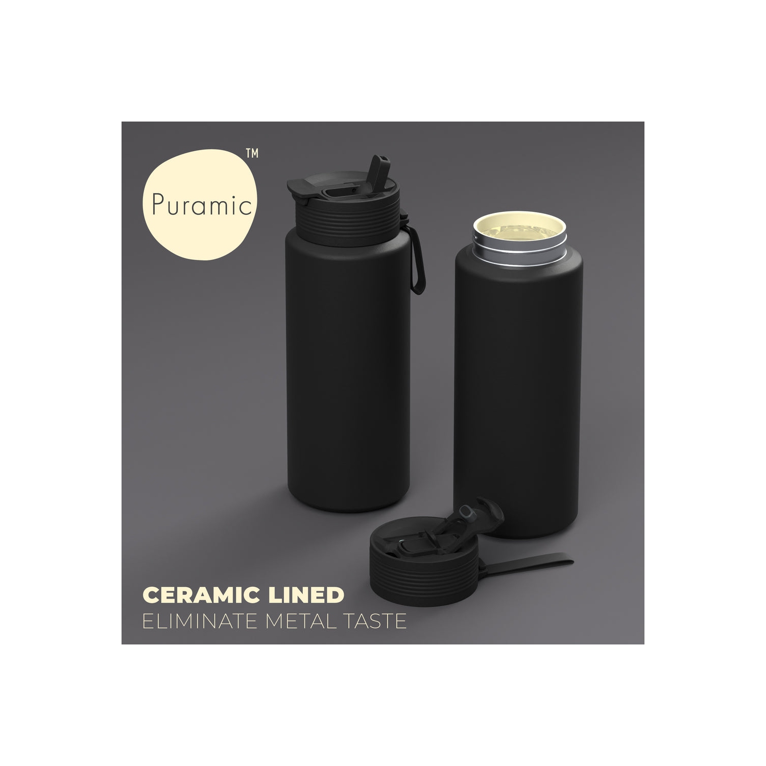 Gobelet isotherme à vide de la série Boulder d'Asobu - intérieur en céramique