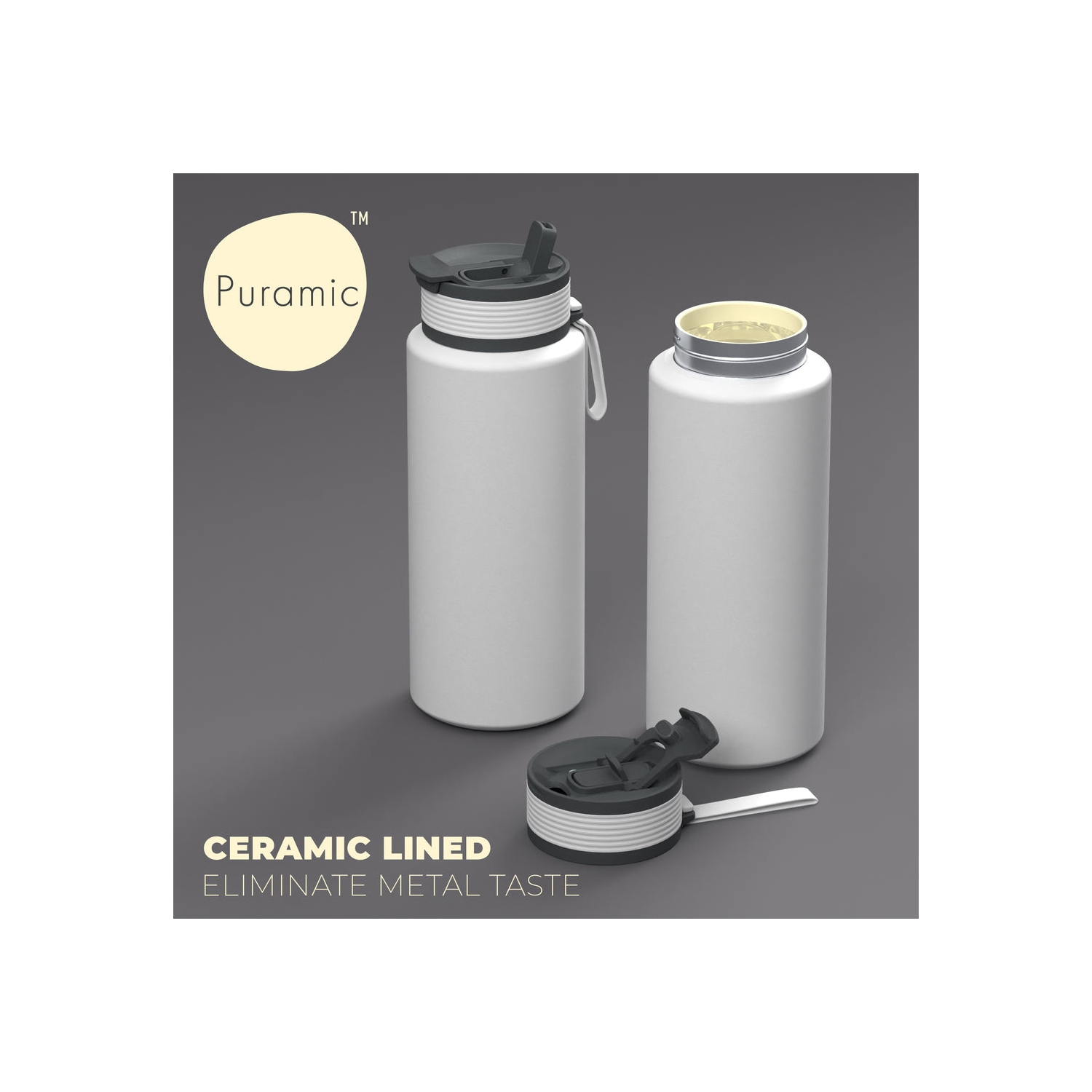 Gobelet isotherme à vide de la série Boulder d'Asobu - intérieur en céramique