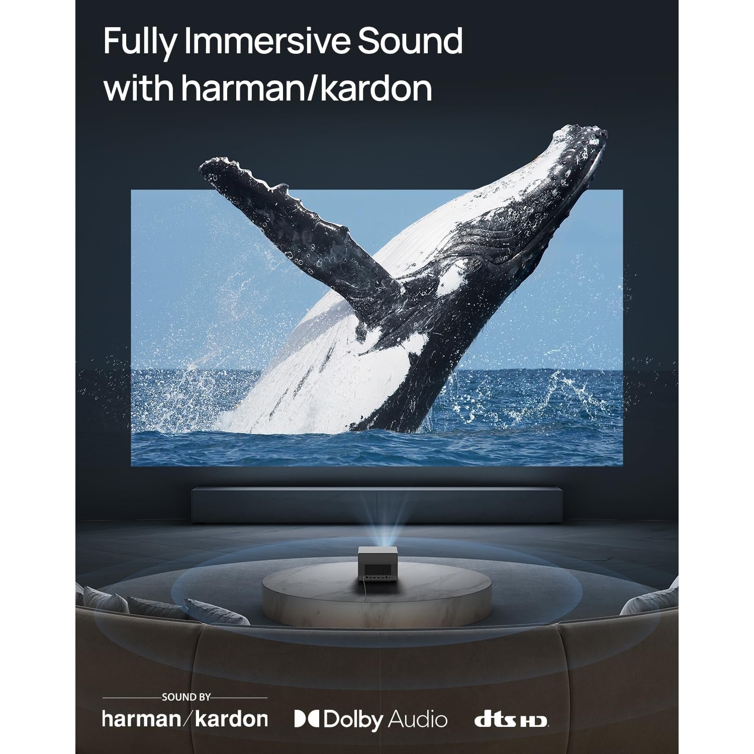 Projecteur de cinéma maison HORIZON Ultra 4K de XGIMI - 2900 lumens ANSI + Dolby Vision, double lumière, ISA 3,0, Android TV 11, 2x12 W Harman