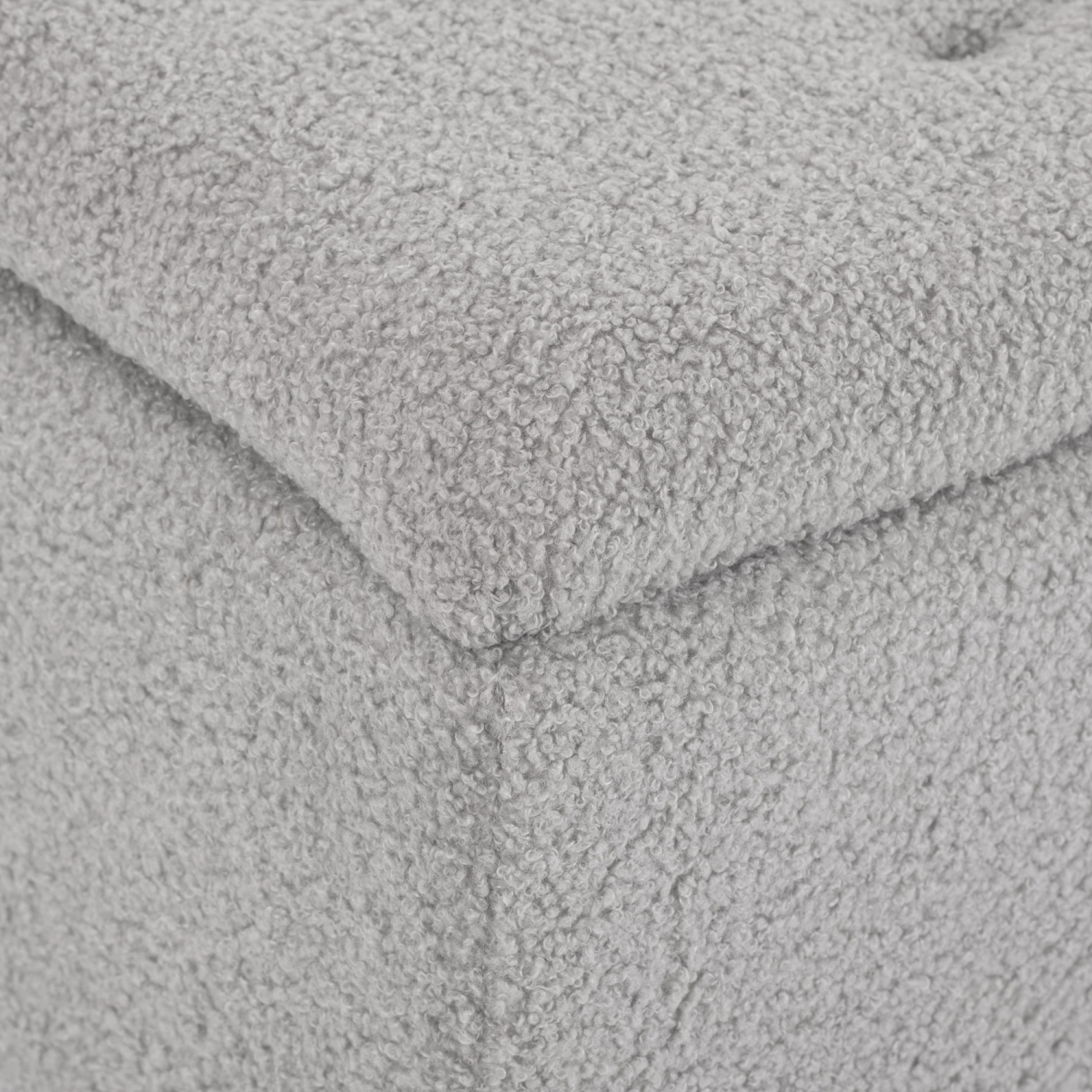 HOMCOM 37 Inch Modern Ottoman with Storage and Wooden Legs, Storage Ottoman with Teddy Velvet Upholstery, for Living Room, Bedroom, Grey