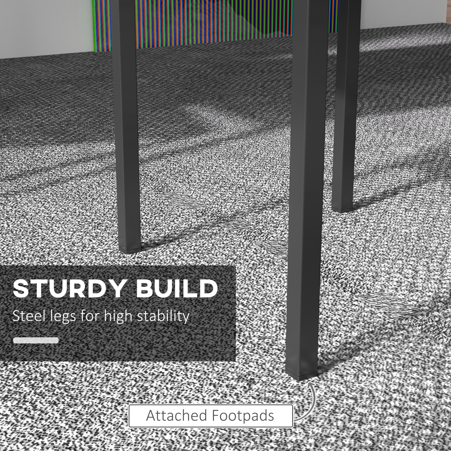 HOMCOM Modern Dining Chairs Set of 4, Upholstered Faux Leather Kitchen Chairs with Rhombic Tufting and Metal Legs for Living Room, Grey