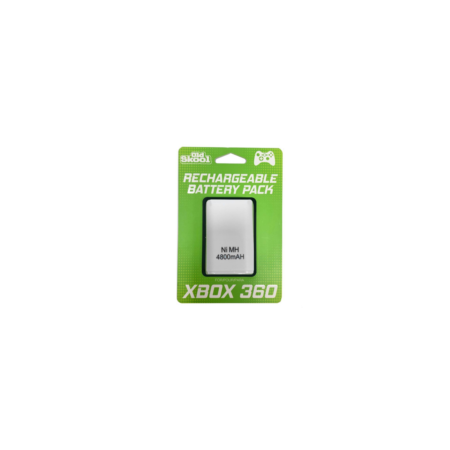 Batterie rechargeable blanche pour Xbox 360 [Oldskool]