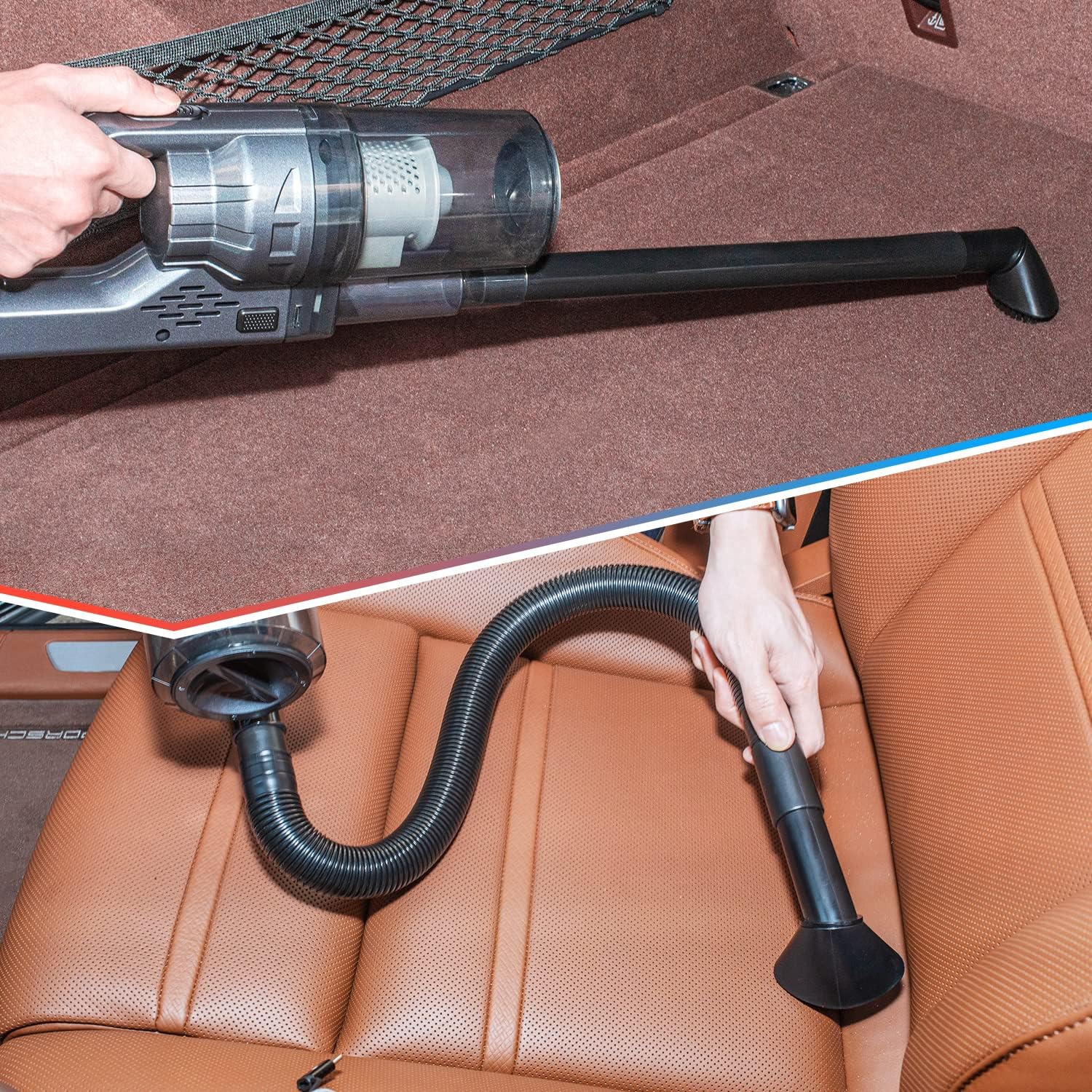 NIERBO Car Vacuum Cleaner, Portable Car Vacuum High Power 150W/7500Pa, for Car Interior Accessories Cleaning with Wet or Dry, 16.4 Ft Corded, Gray