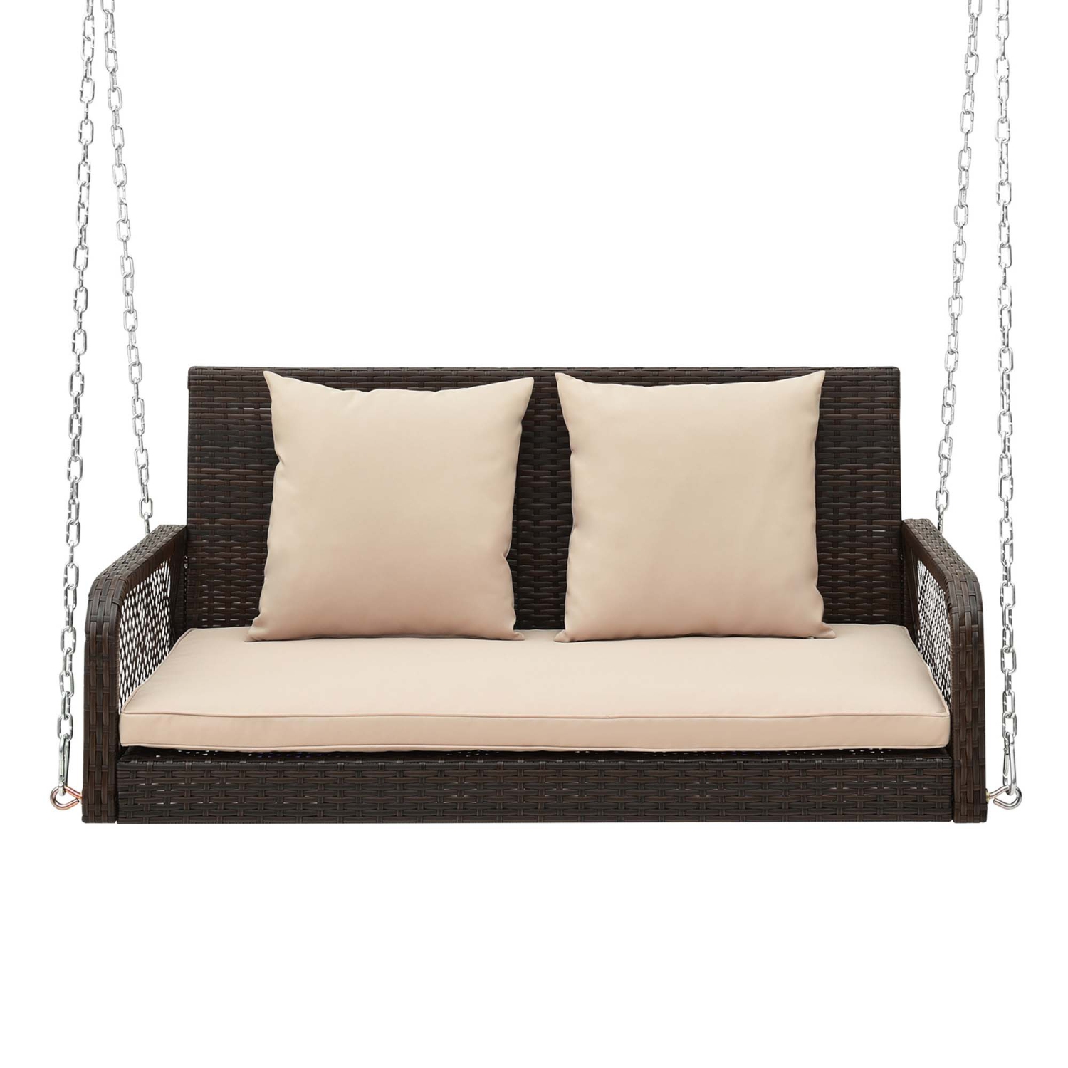 Causeuse suspendue pour 2&nbsp;personnes avec coussins de patio en osier Swing de Costway