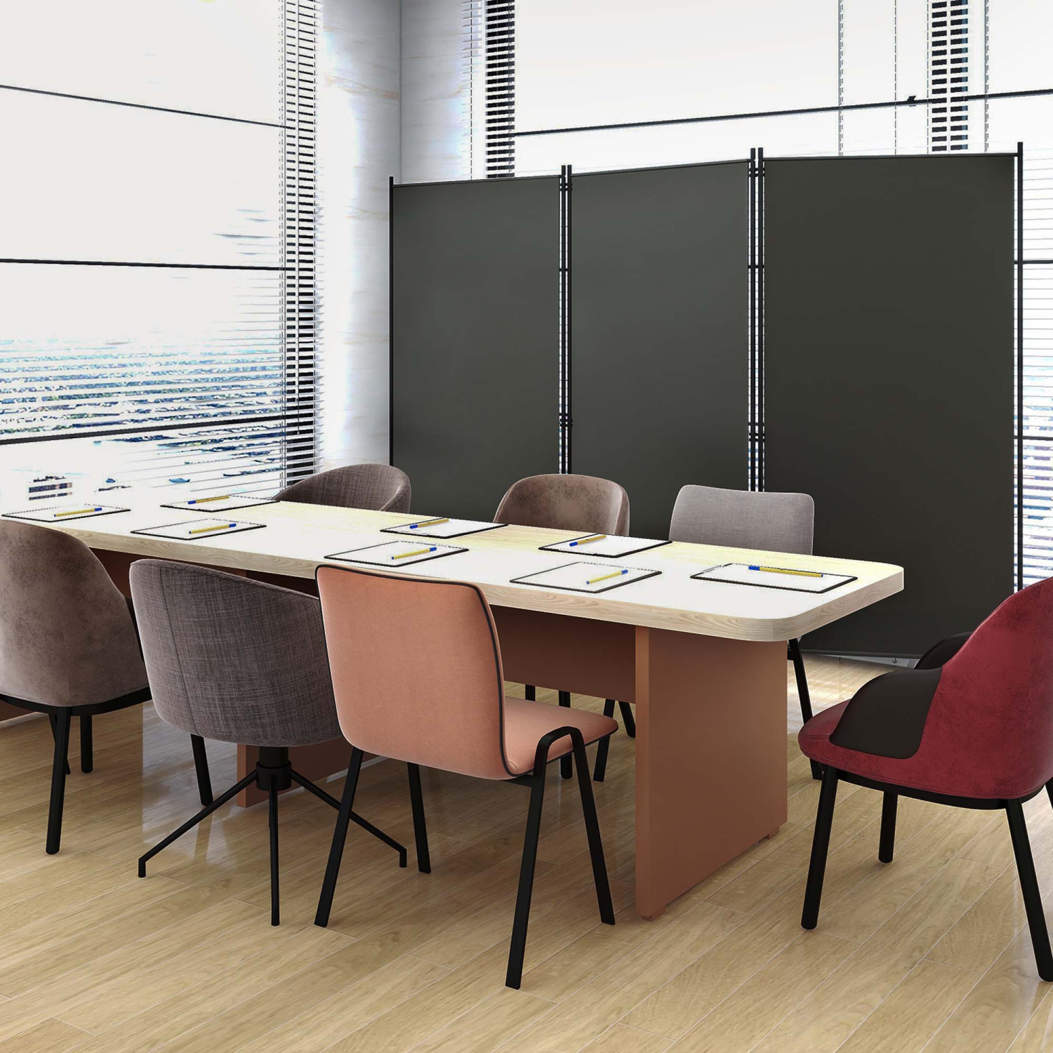 Costway 3-Panel Room Divider Folding Privacy Partition Screen for Office Room