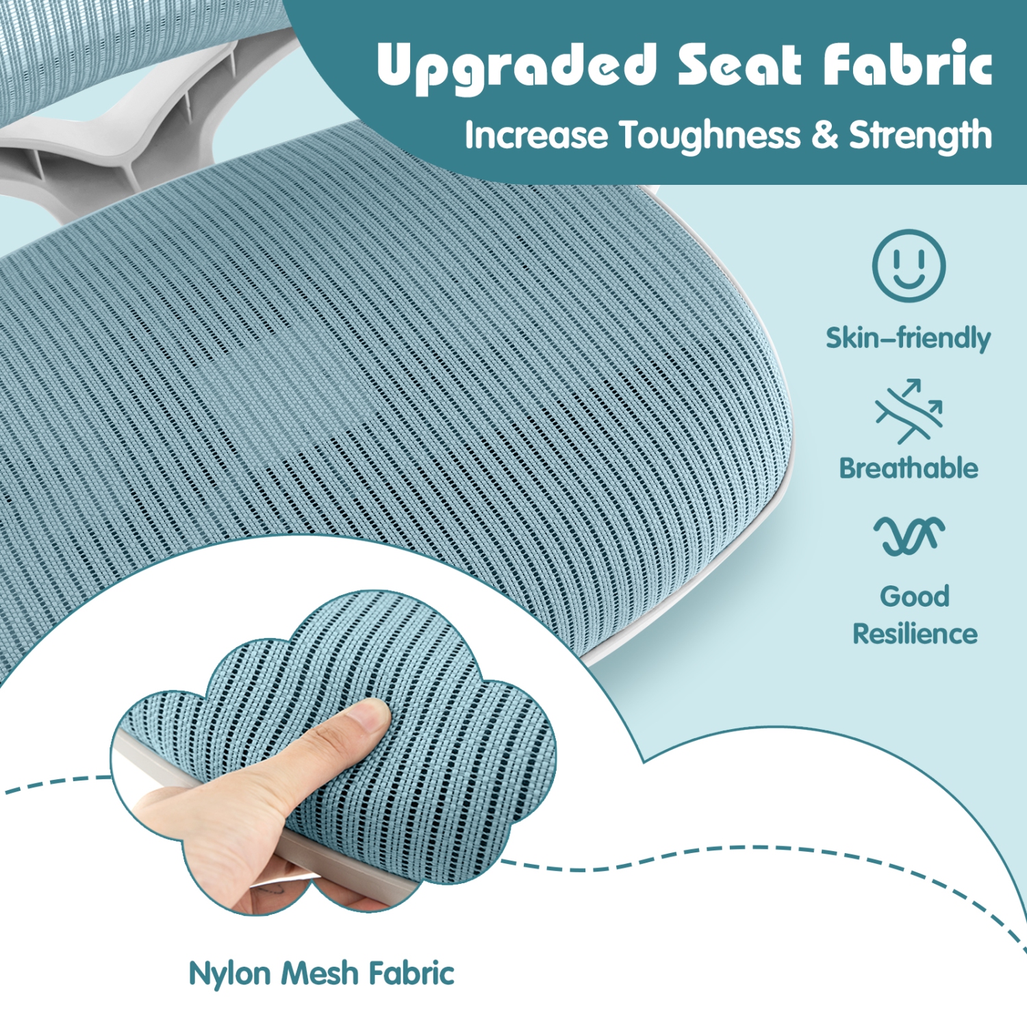 Costway Kids Desk Armchair Swivel Mesh Children Computer Chair with Adjustable Height