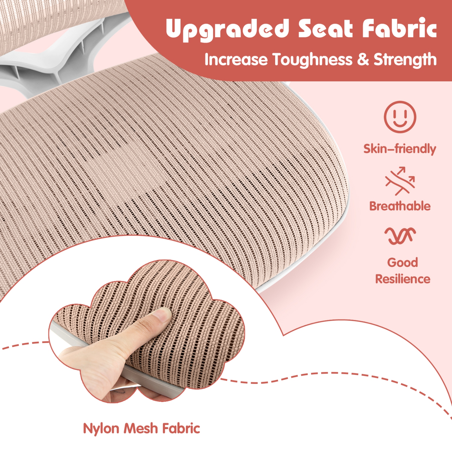 Costway Kids Desk Armchair Swivel Mesh Children Computer Chair with Adjustable Height