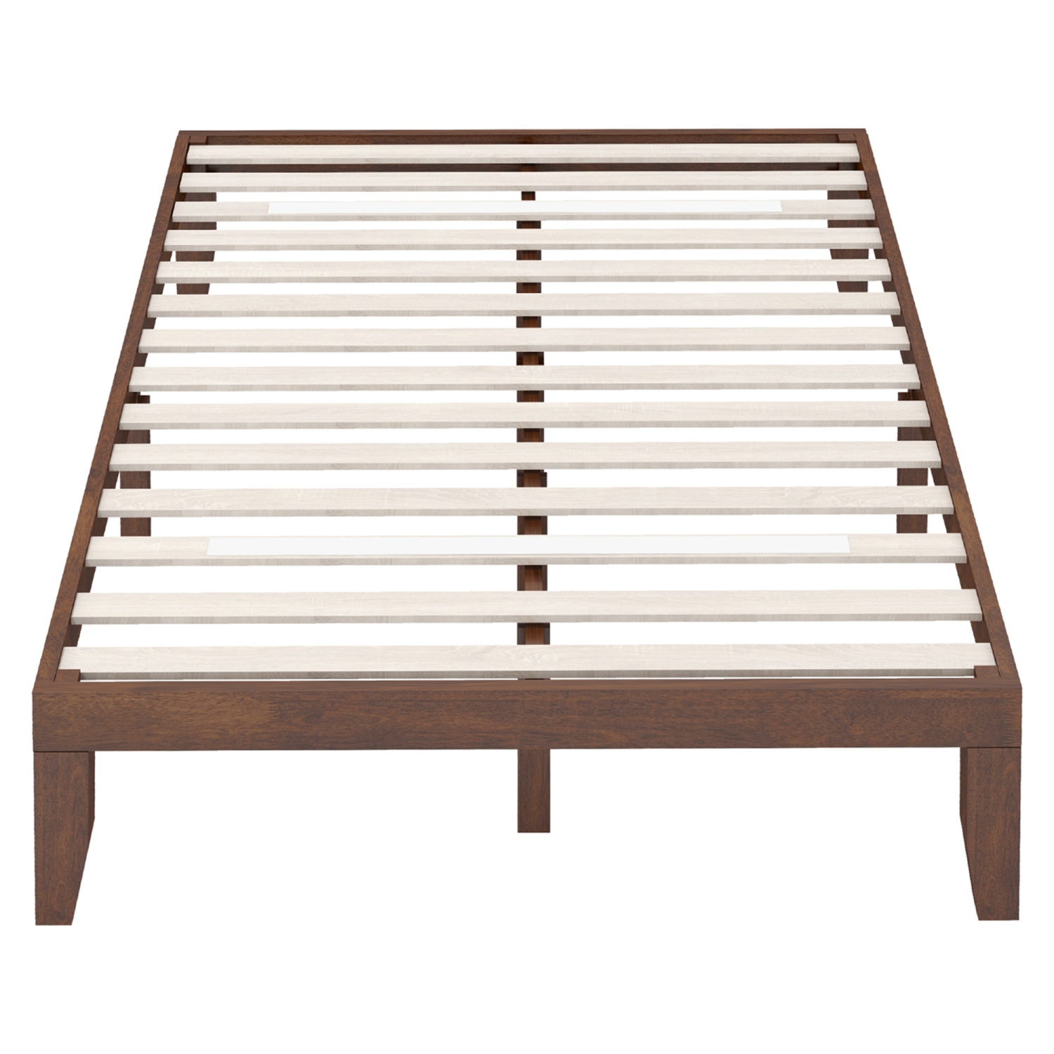 Costway Full Size 14'' Wooden Bed Frame Mattress Platform Wood Slats Support