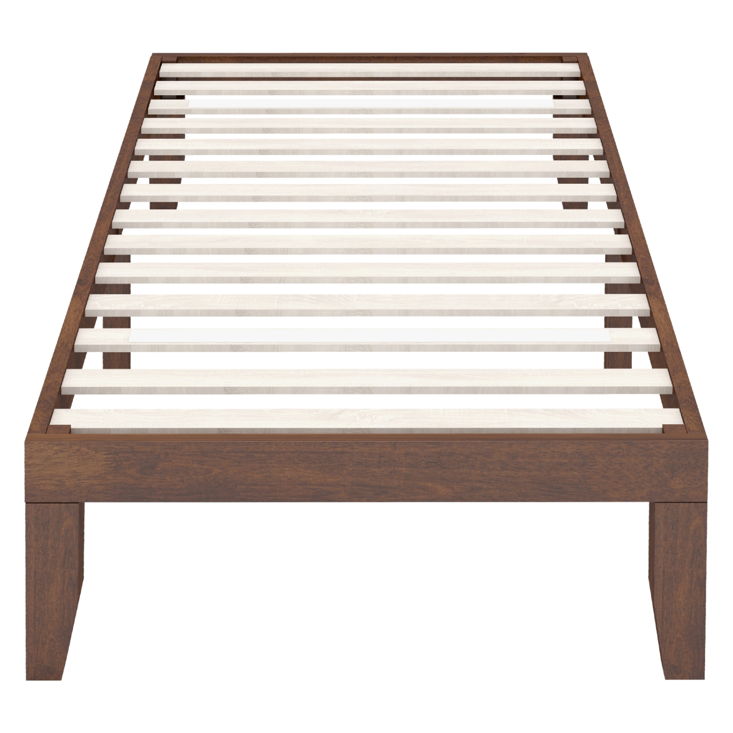 Costway Twin Size 14'' Wooden Bed Frame Mattress Platform Wood Slats Support