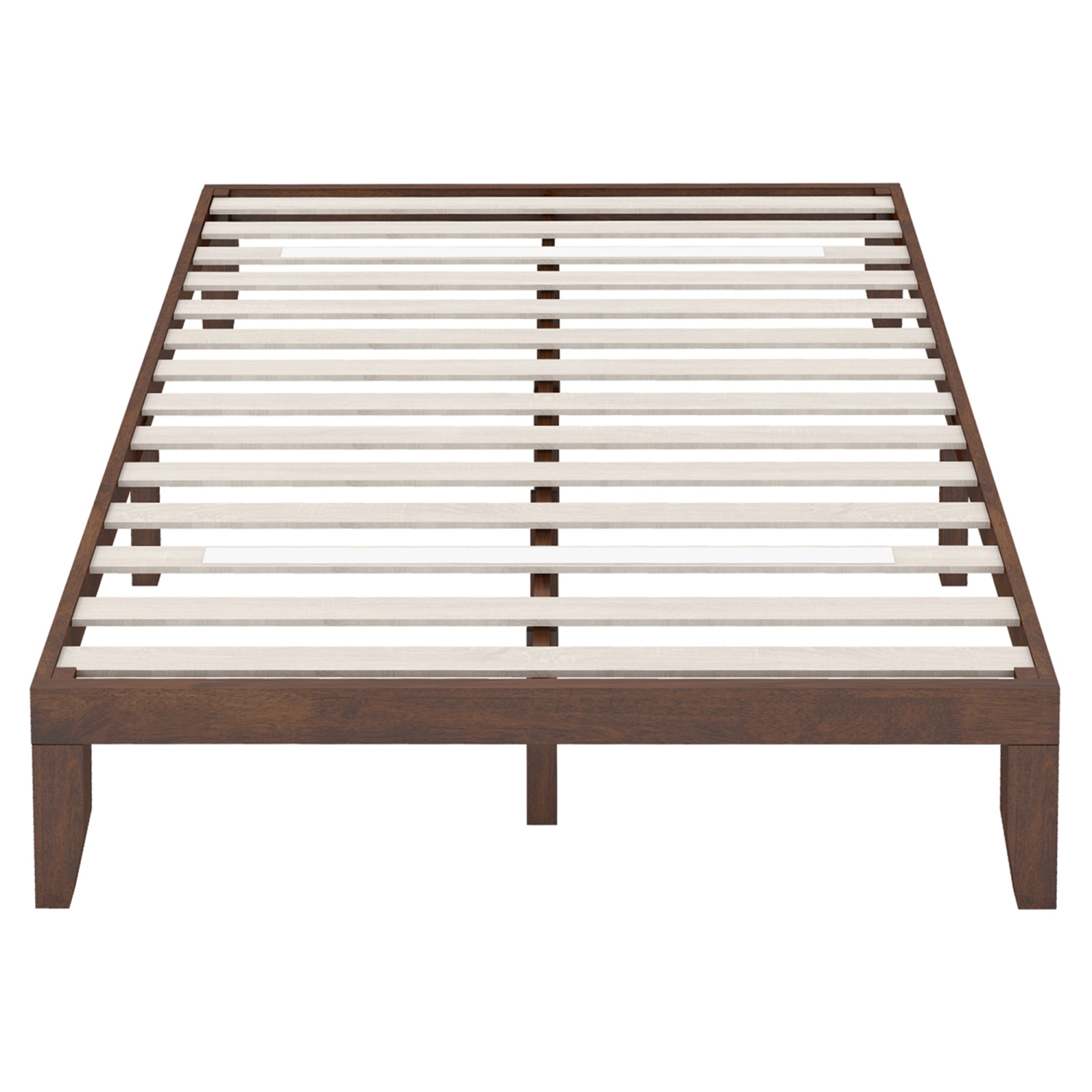 Costway Queen Size 14'' Wooden Bed Frame Mattress Platform Wood Slats Support