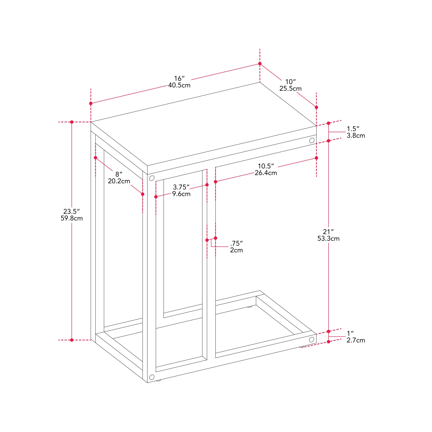 Amber & Emily Dallas Narrow Side / Accent Table