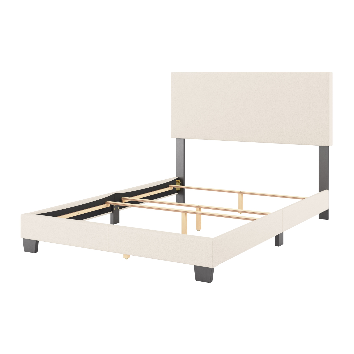 Amber & Emily Luna Boucle Uphostered Off White Double Bed