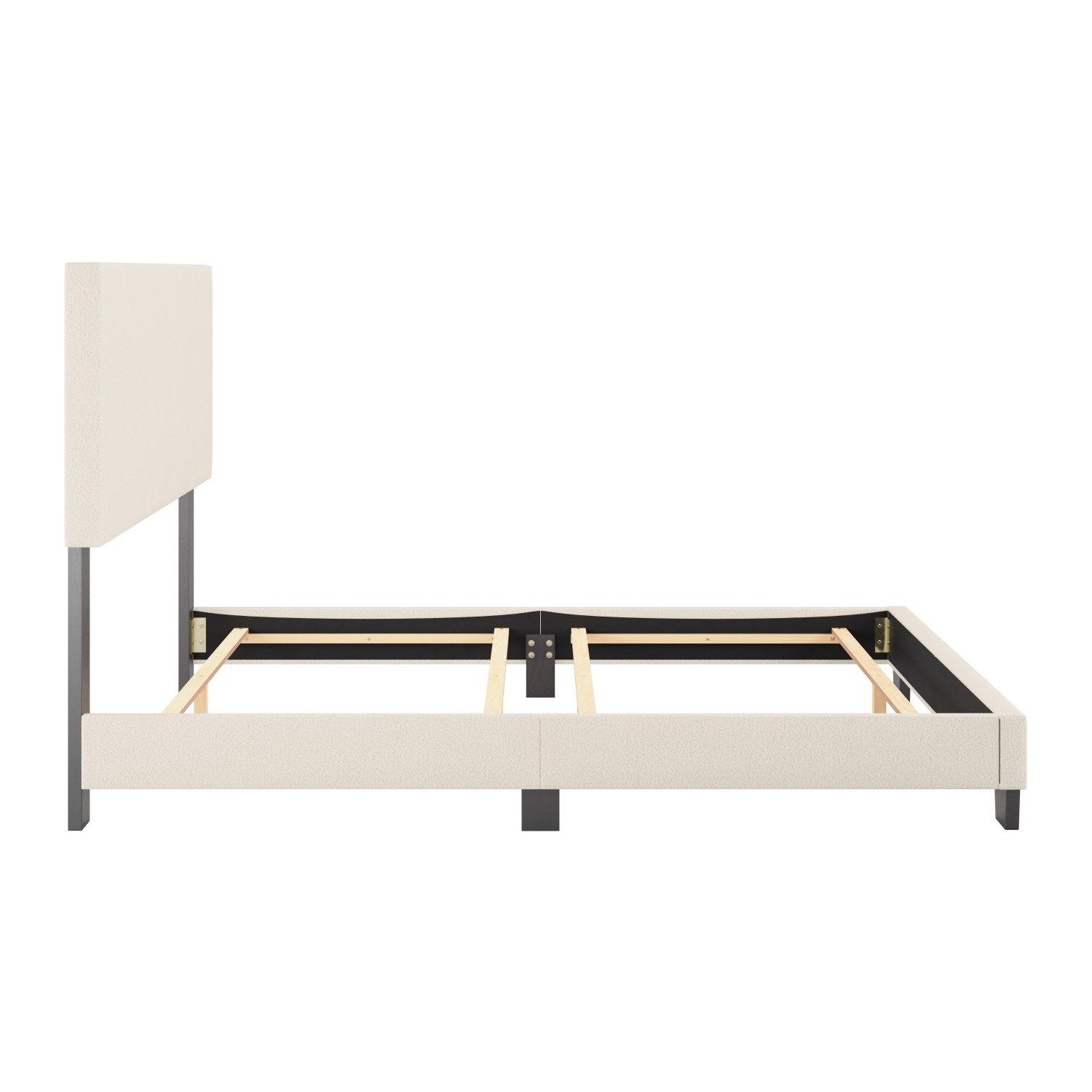 Amber & Emily Luna Boucle Uphostered Off White Double Bed