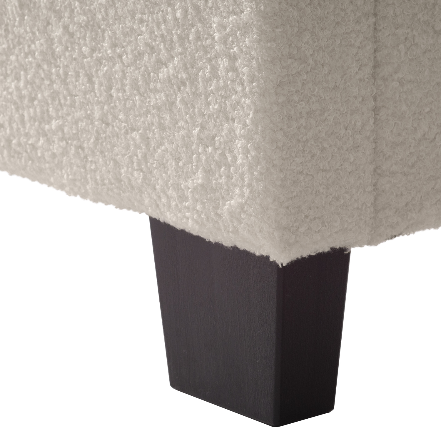 Amber & Emily Luna Boucle Uphostered Off White Double Bed