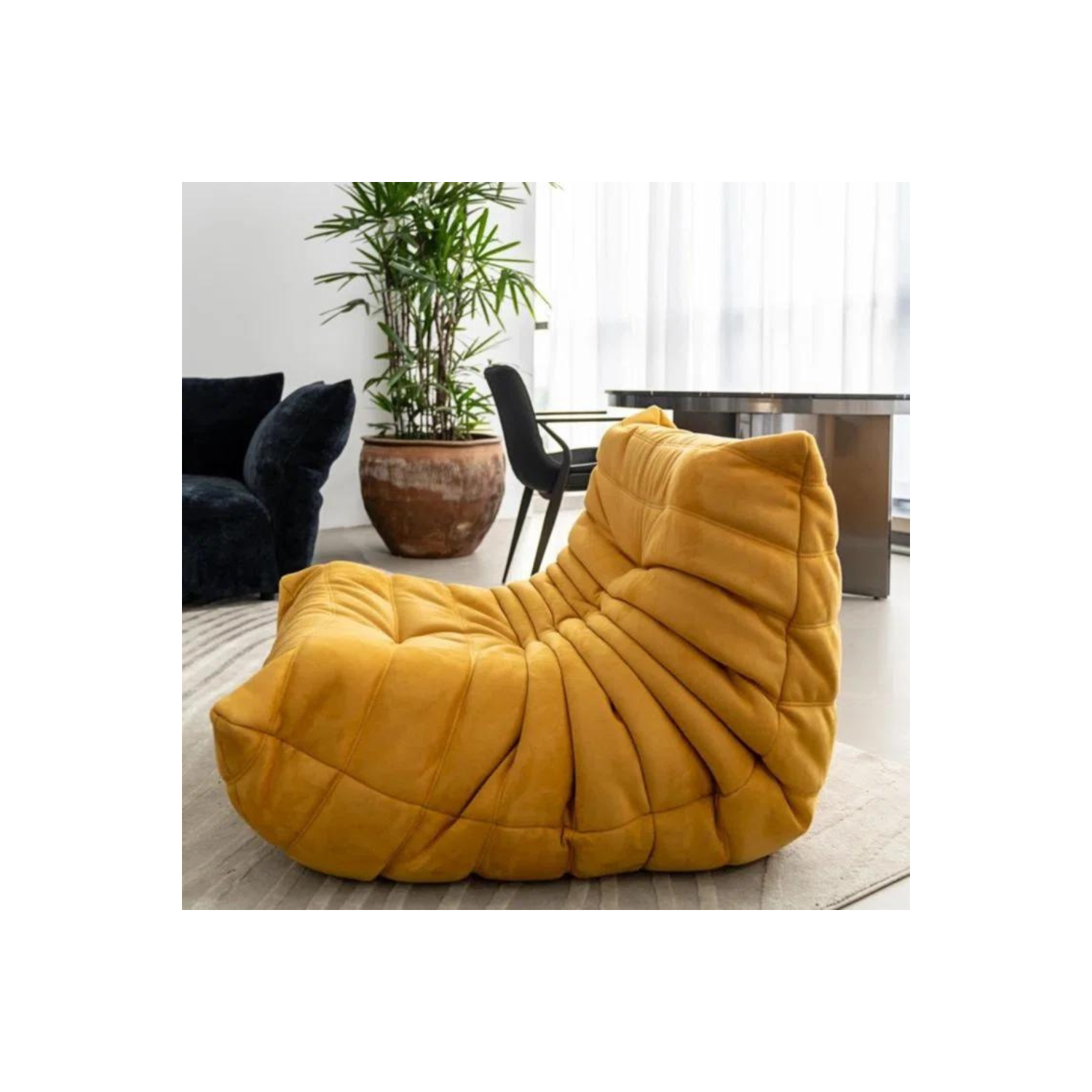 LivinVeluris Bean Bag Chair & Lounger Sofa - Yellow