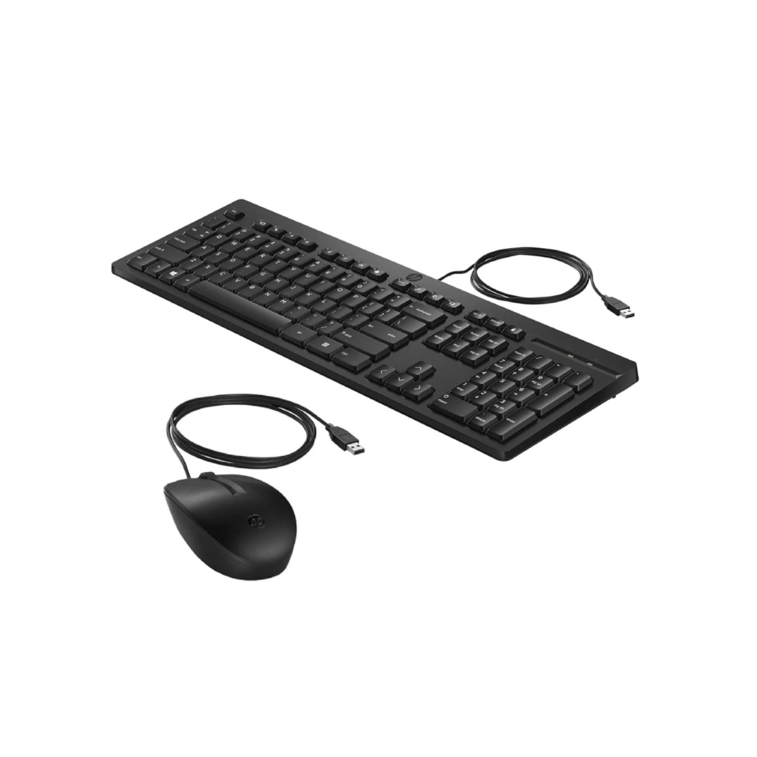 Refurbished HP 225 Keyboard/ Mouse Combo, Wired USB, Black