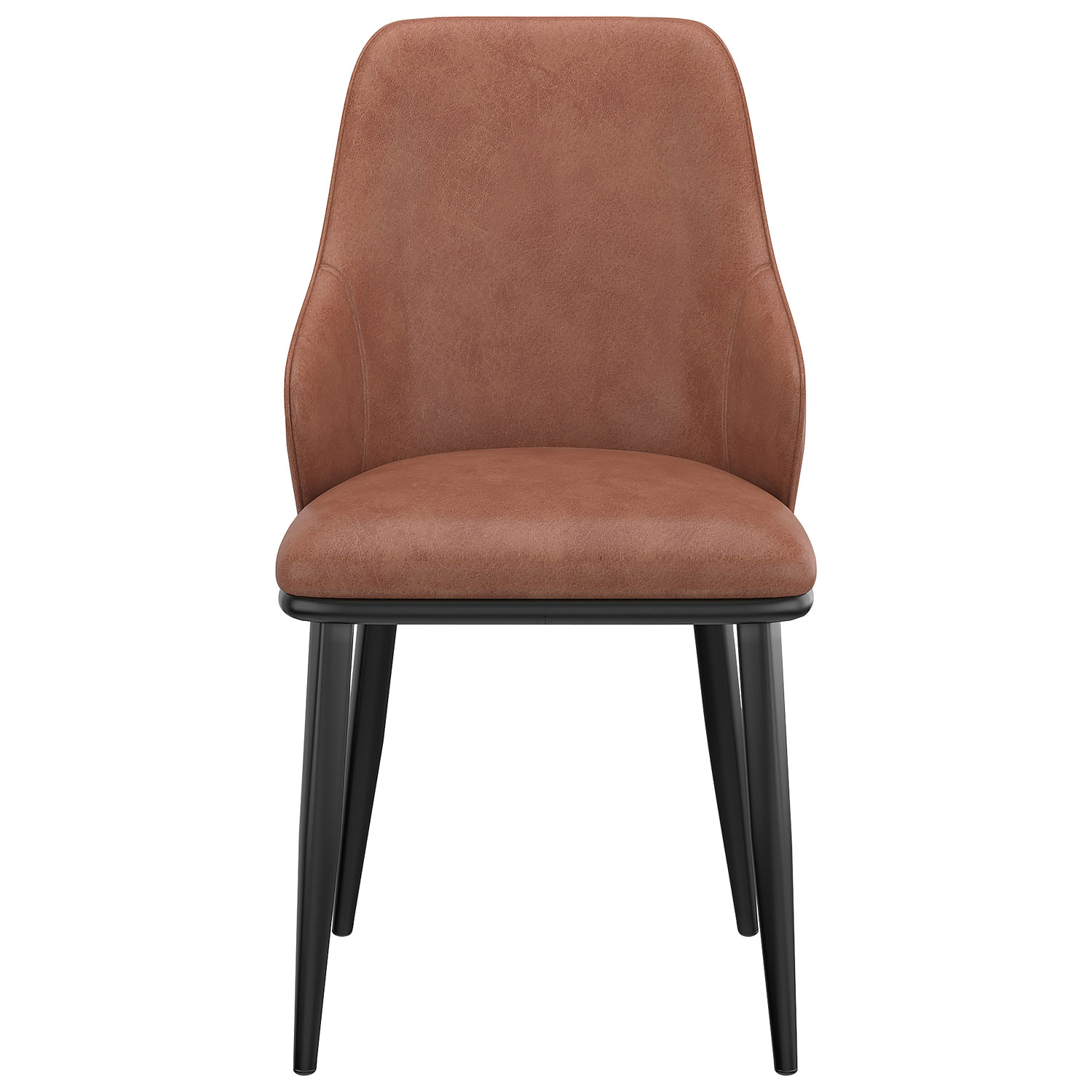 Kash Contemporary Faux Leather Dining Chair - Set of 2 - Saddle