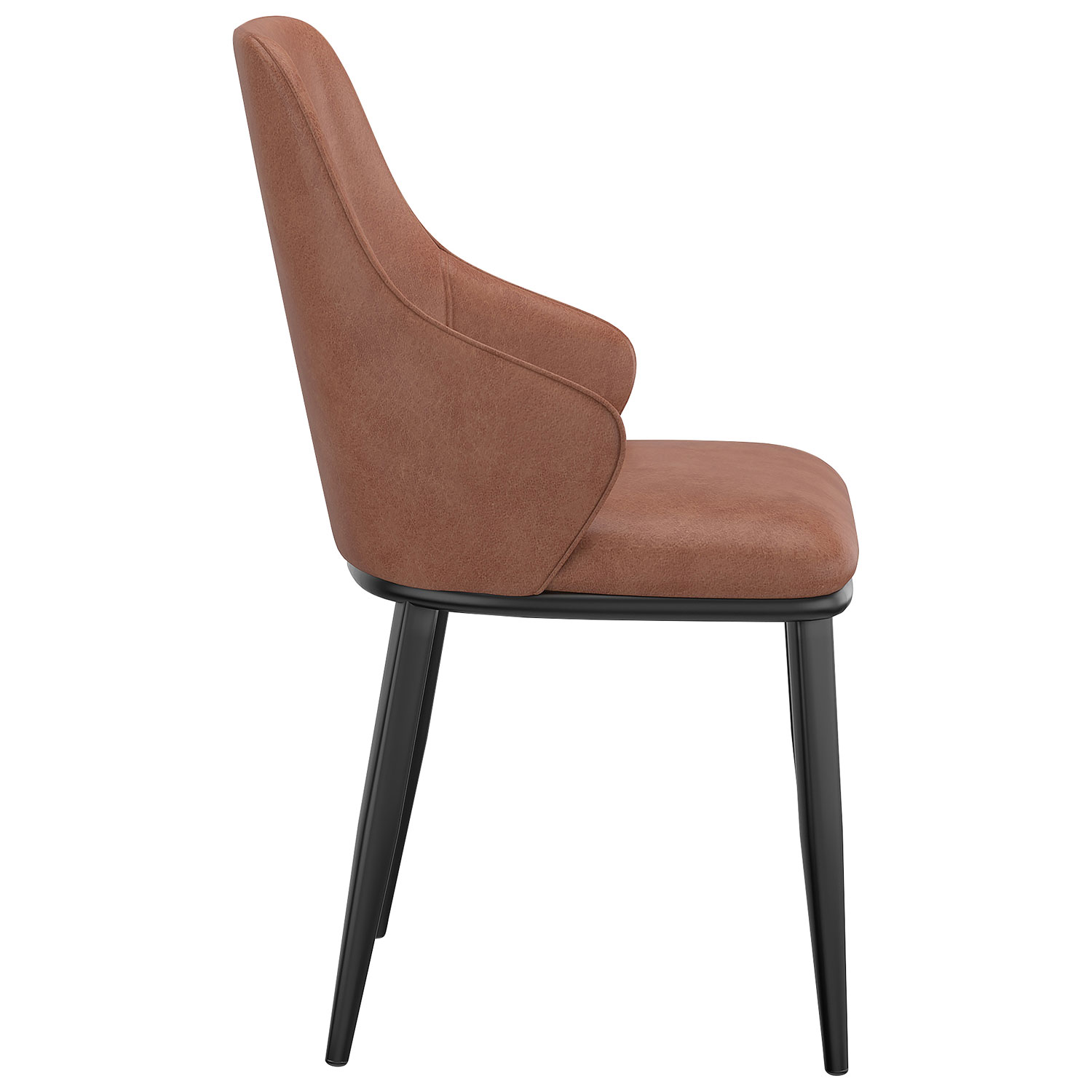 Kash Contemporary Faux Leather Dining Chair - Set of 2 - Saddle