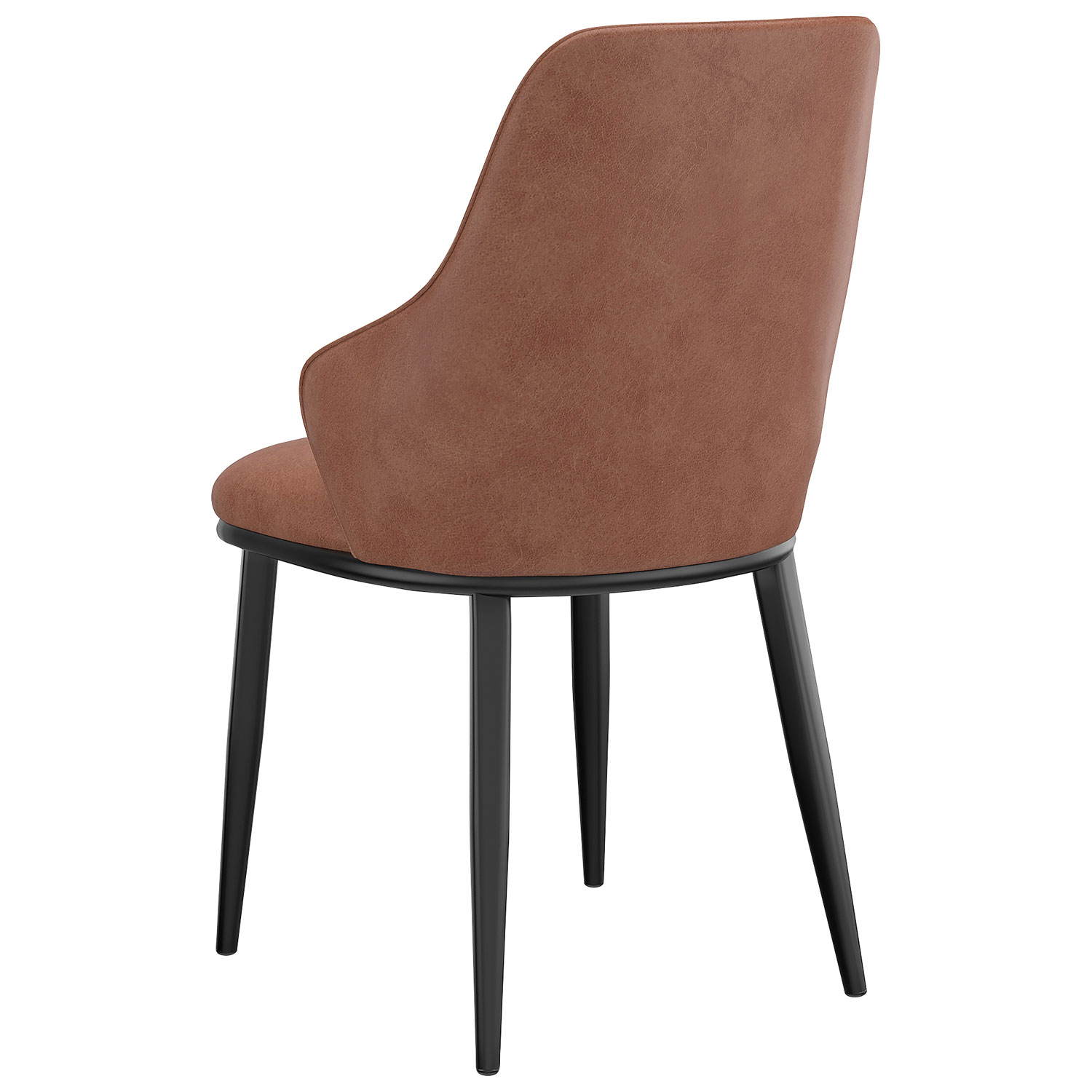 Kash Contemporary Faux Leather Dining Chair - Set of 2 - Saddle