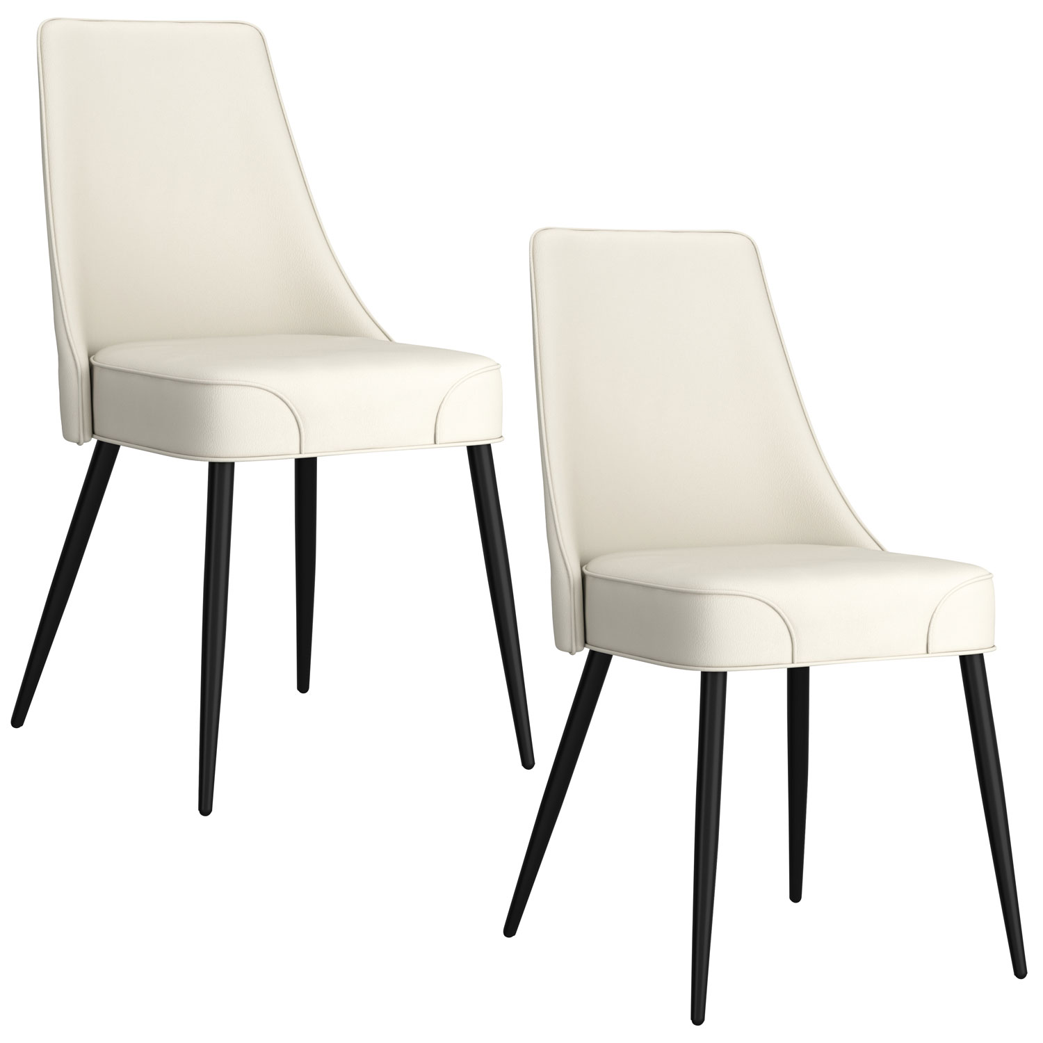 Koda Modern Faux Leather Dining Chair - Set of 2 - Beige