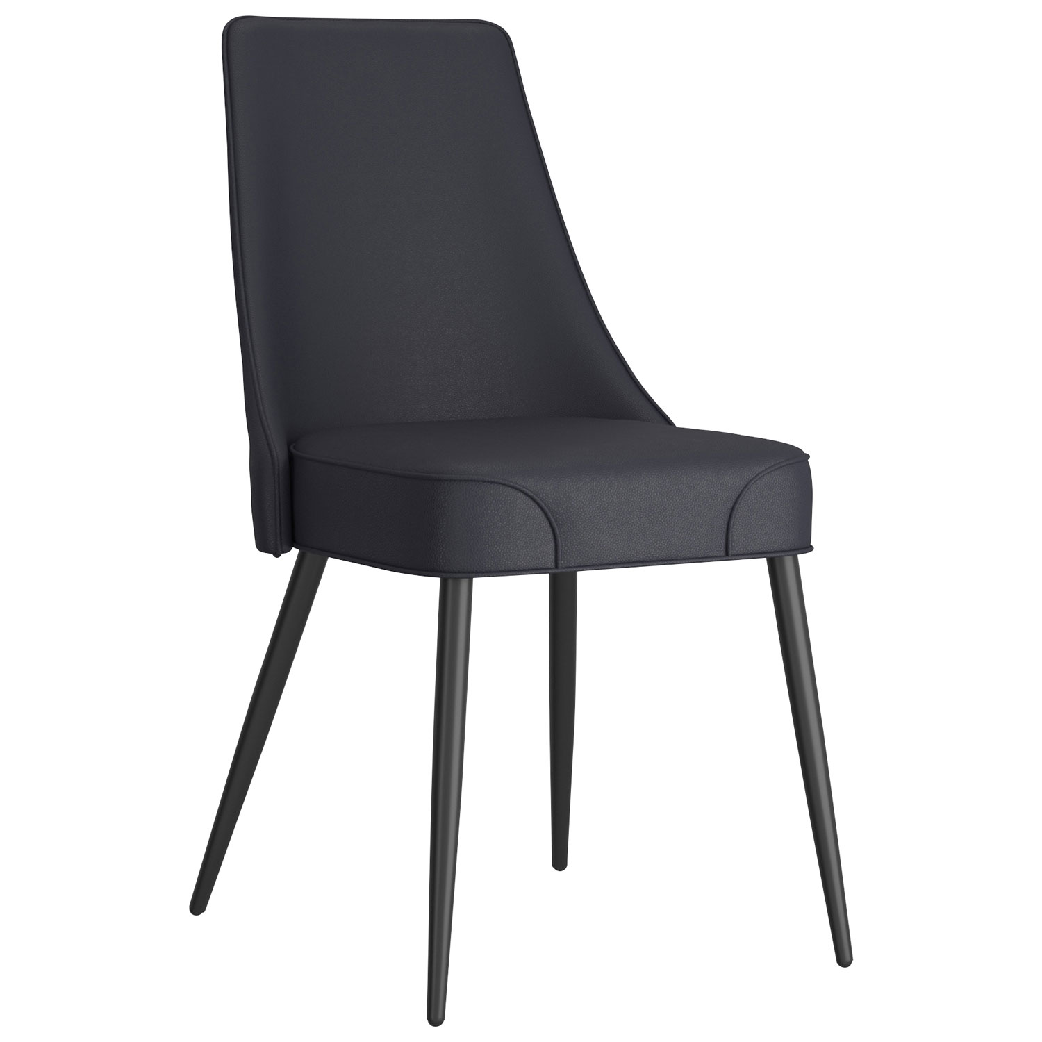 Chaise de salle à manger moderne en similicuir Koda - Ensemble de 2 - Noir
