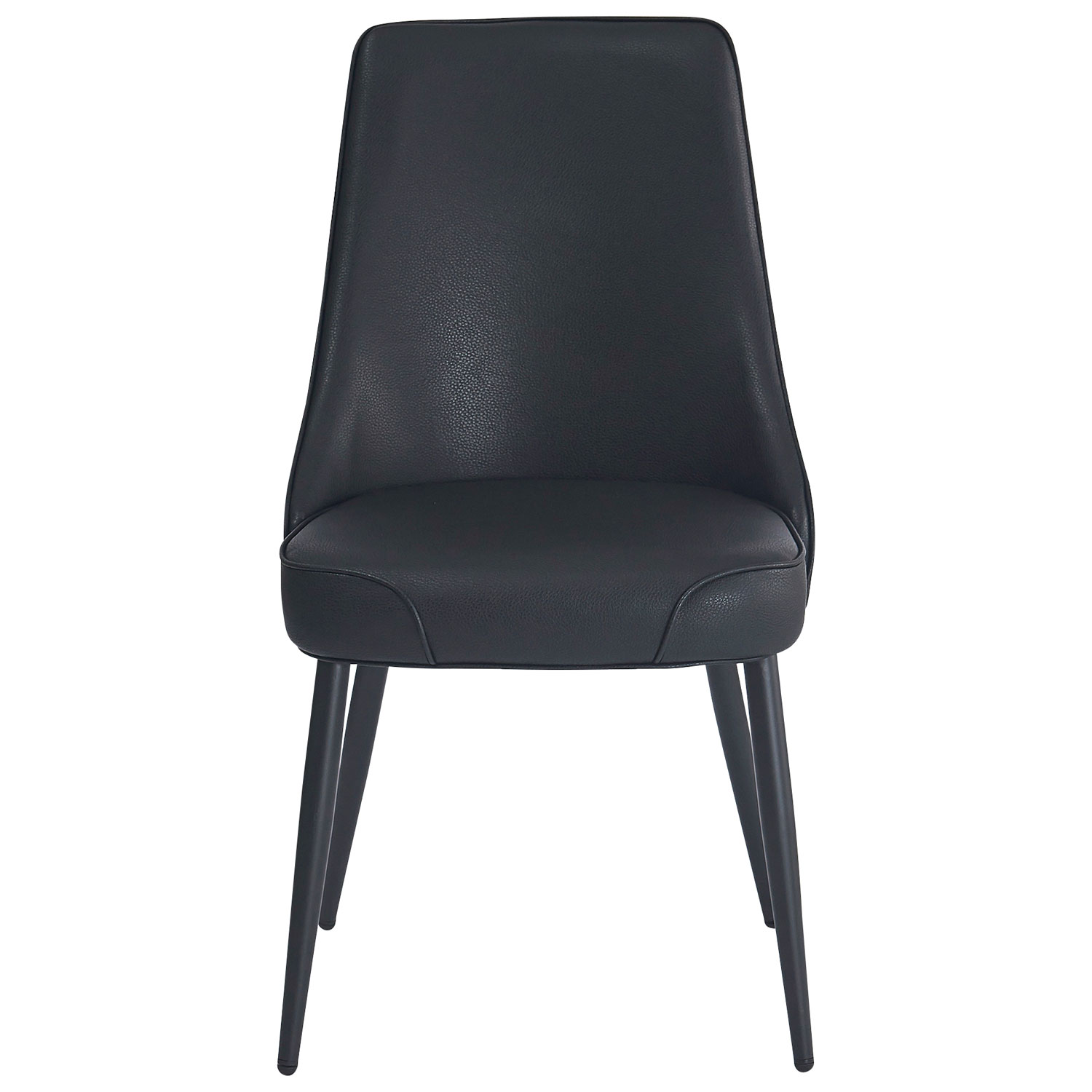 Chaise de salle à manger moderne en similicuir Koda - Ensemble de 2 - Noir