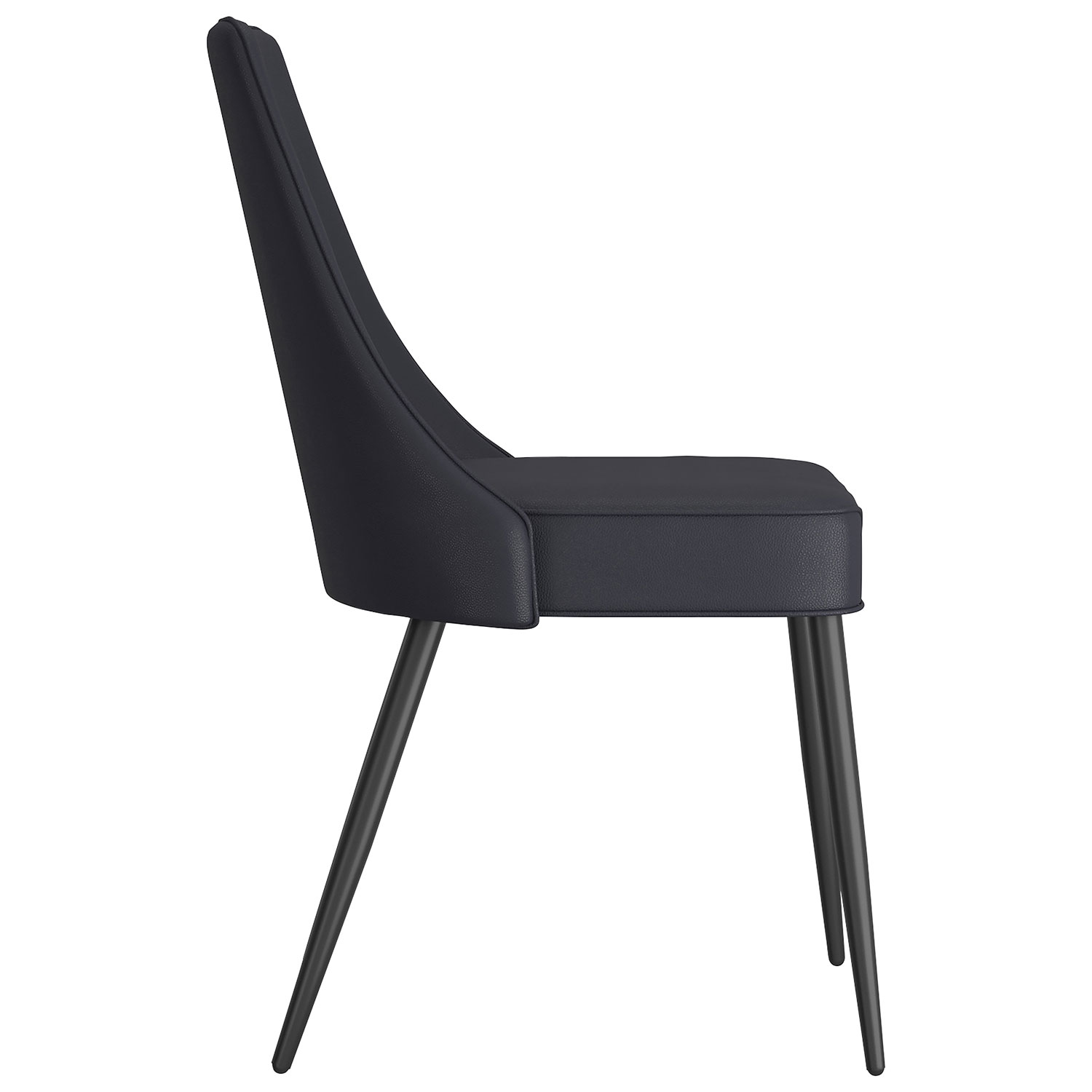 Chaise de salle à manger moderne en similicuir Koda - Ensemble de 2 - Noir