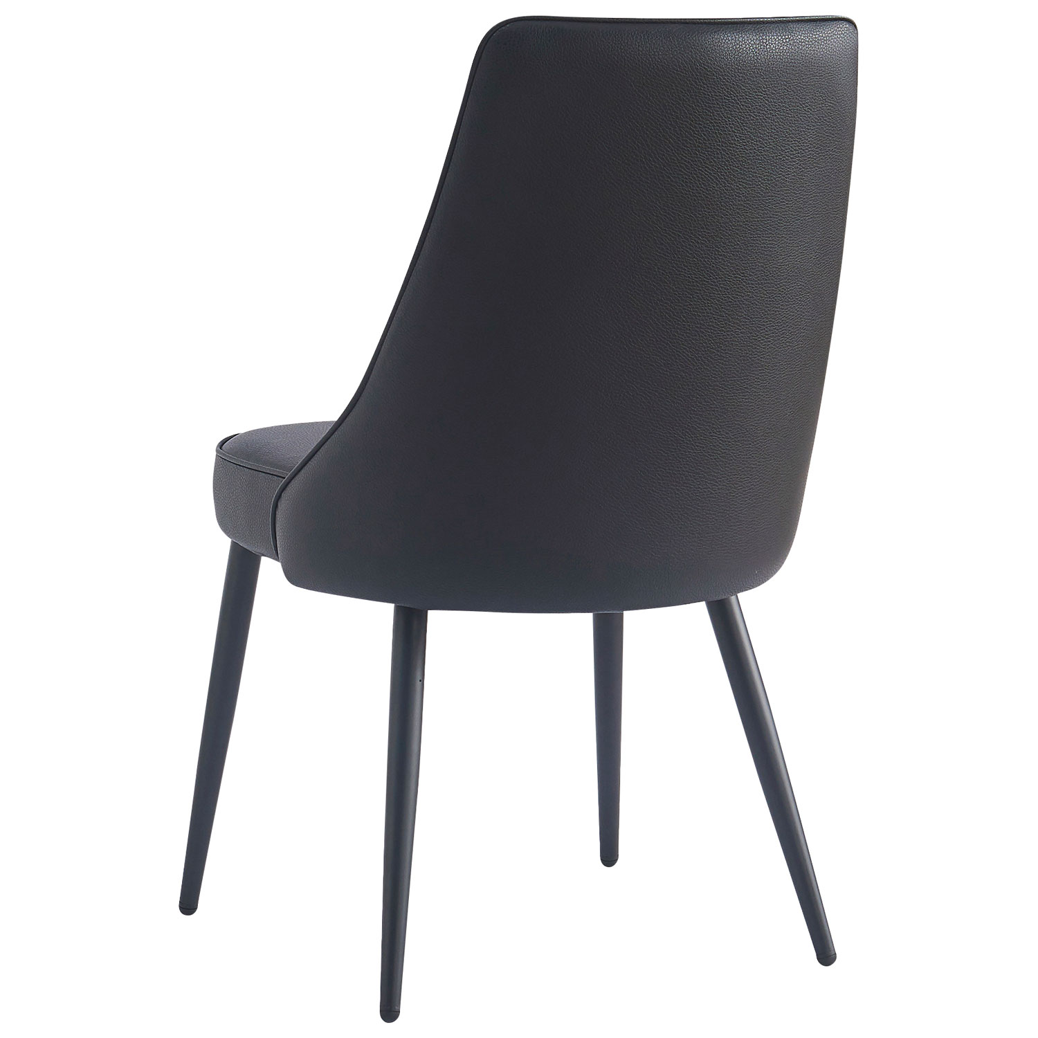 Chaise de salle à manger moderne en similicuir Koda - Ensemble de 2 - Noir