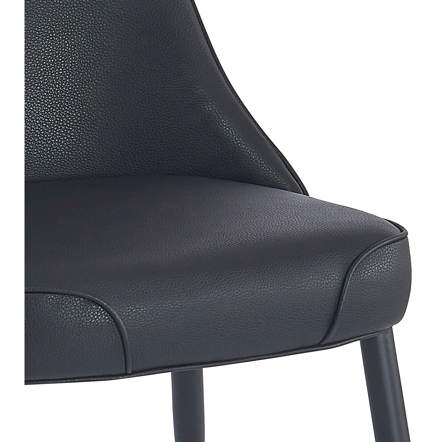 Chaise de salle à manger moderne en similicuir Koda - Ensemble de 2 - Noir