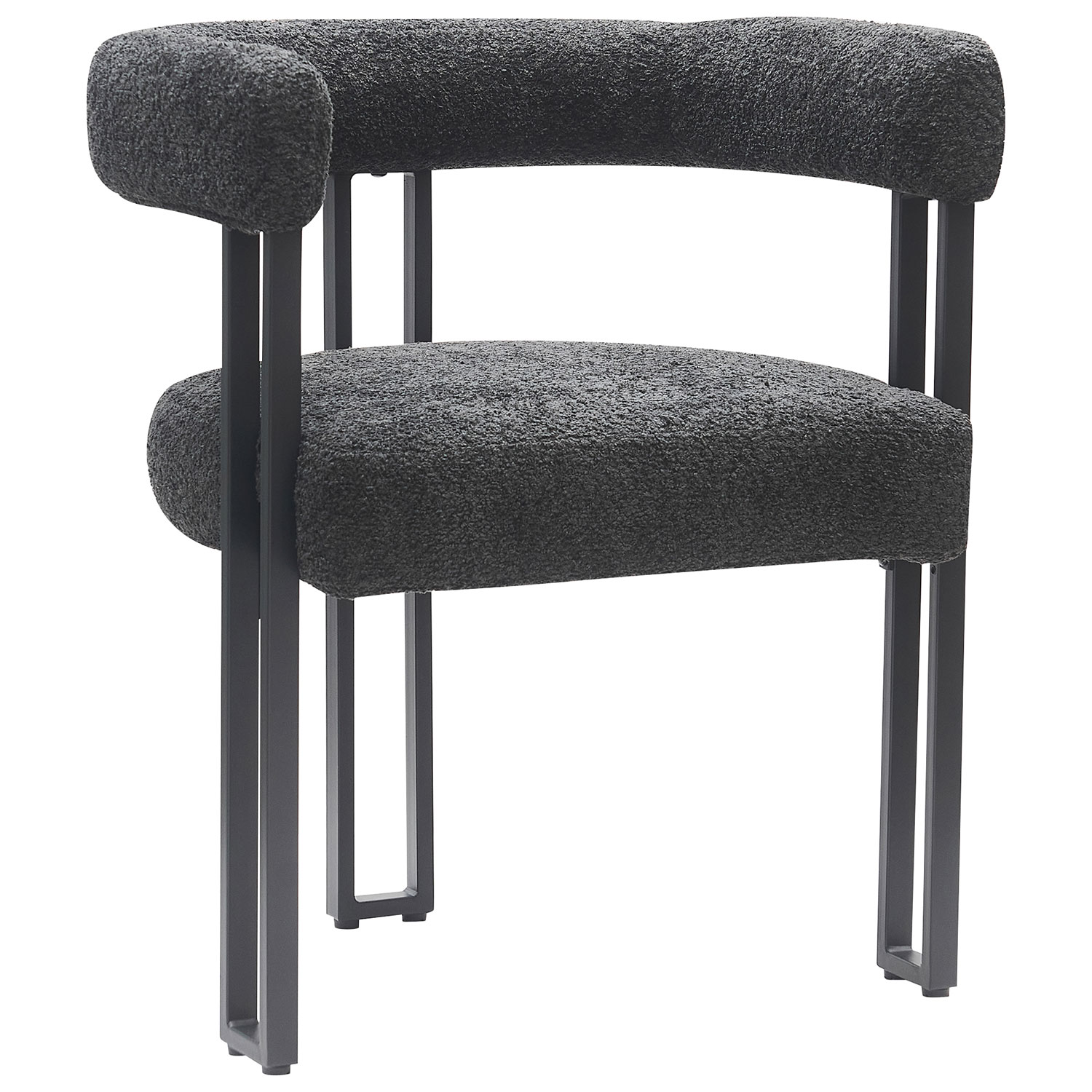 Chaise de salle à manger contemporaine en tissu Scarlet - Ensemble de 2 - Anthracite