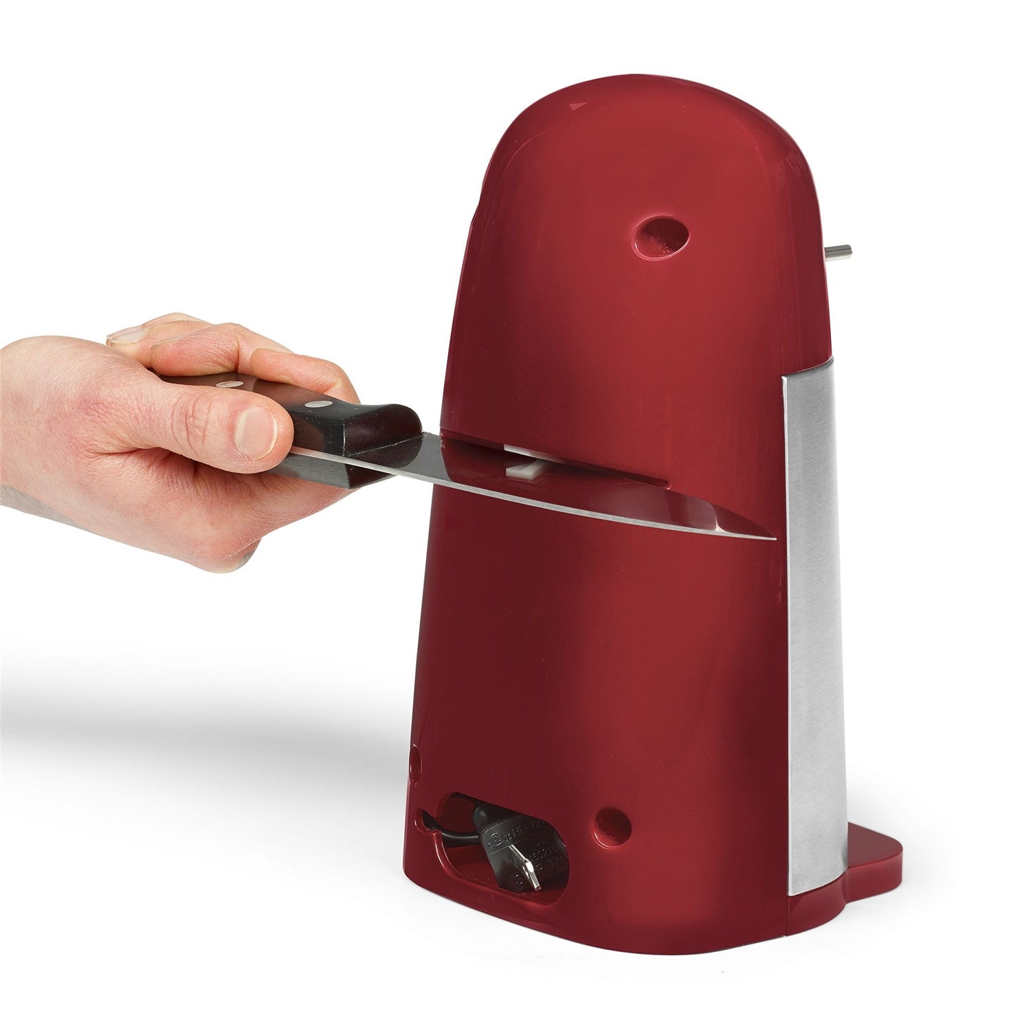 Starfrit - Electric Can Opener with Bottle Opener and Knife Sharpener, Red