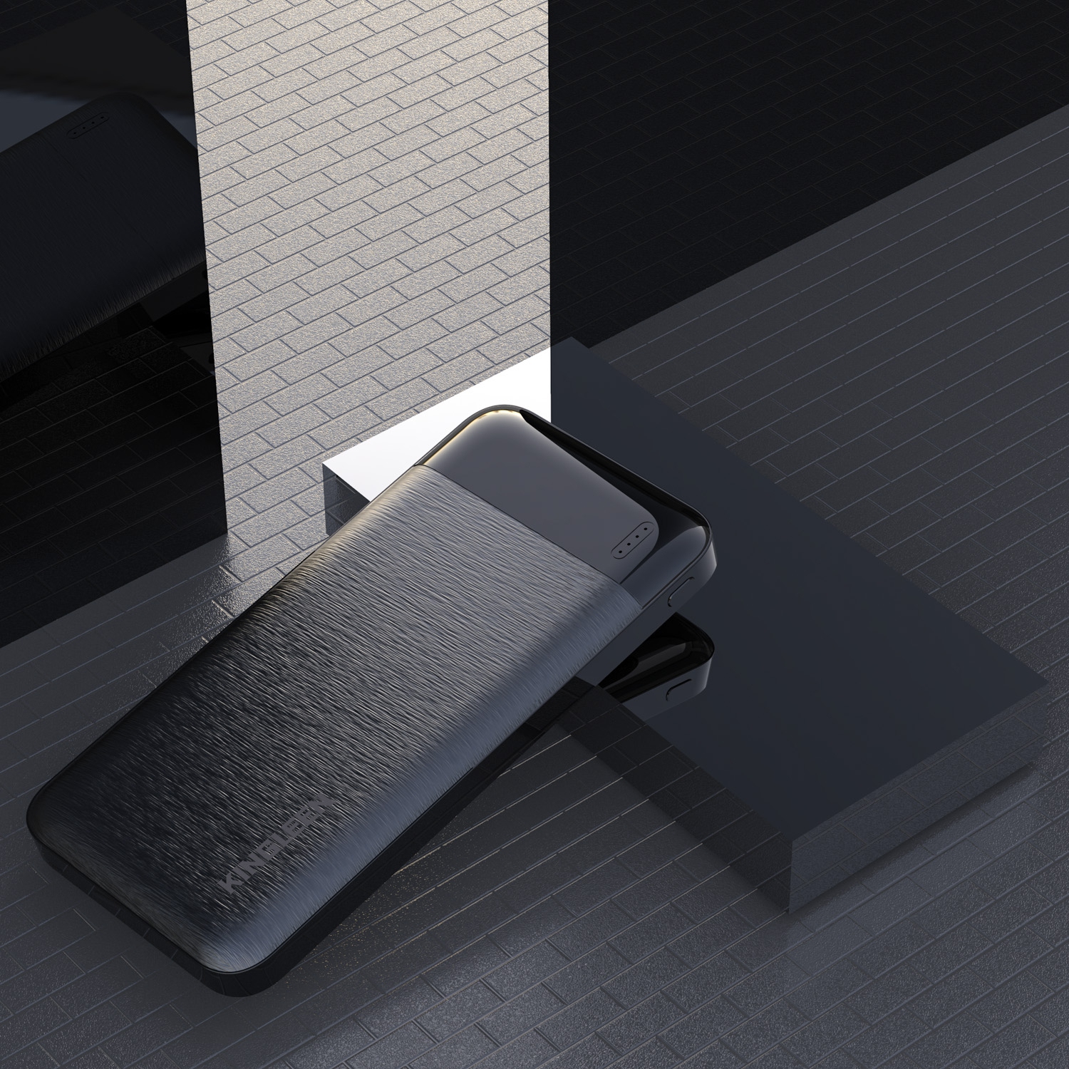 Chargeur portable 10000&nbsp;mAh USB double à recharge rapide KINGLEEN - Noir