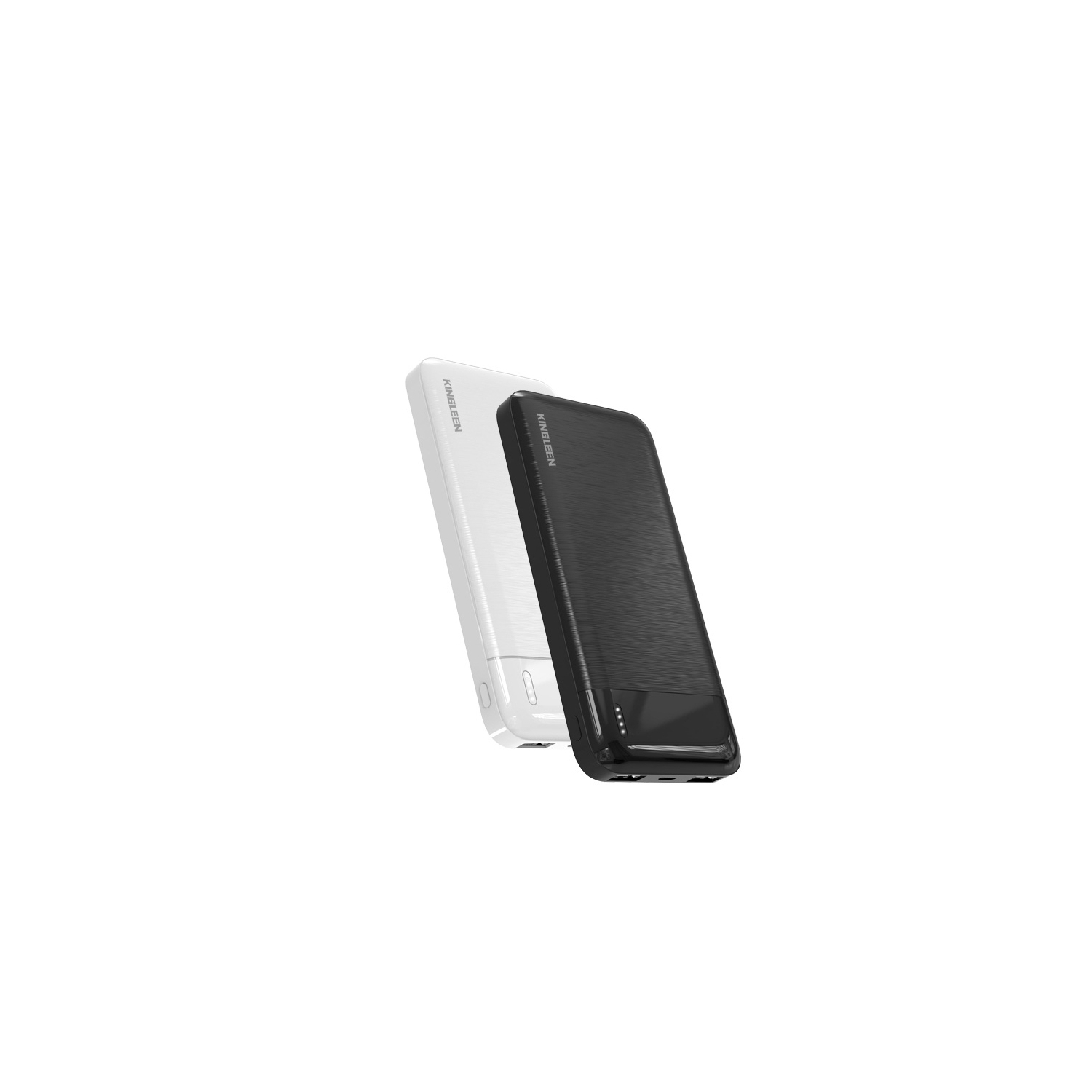 KINGLEEN Fast Charging Dual USB 10000mAh Portable Power Bank Fast Charging - White