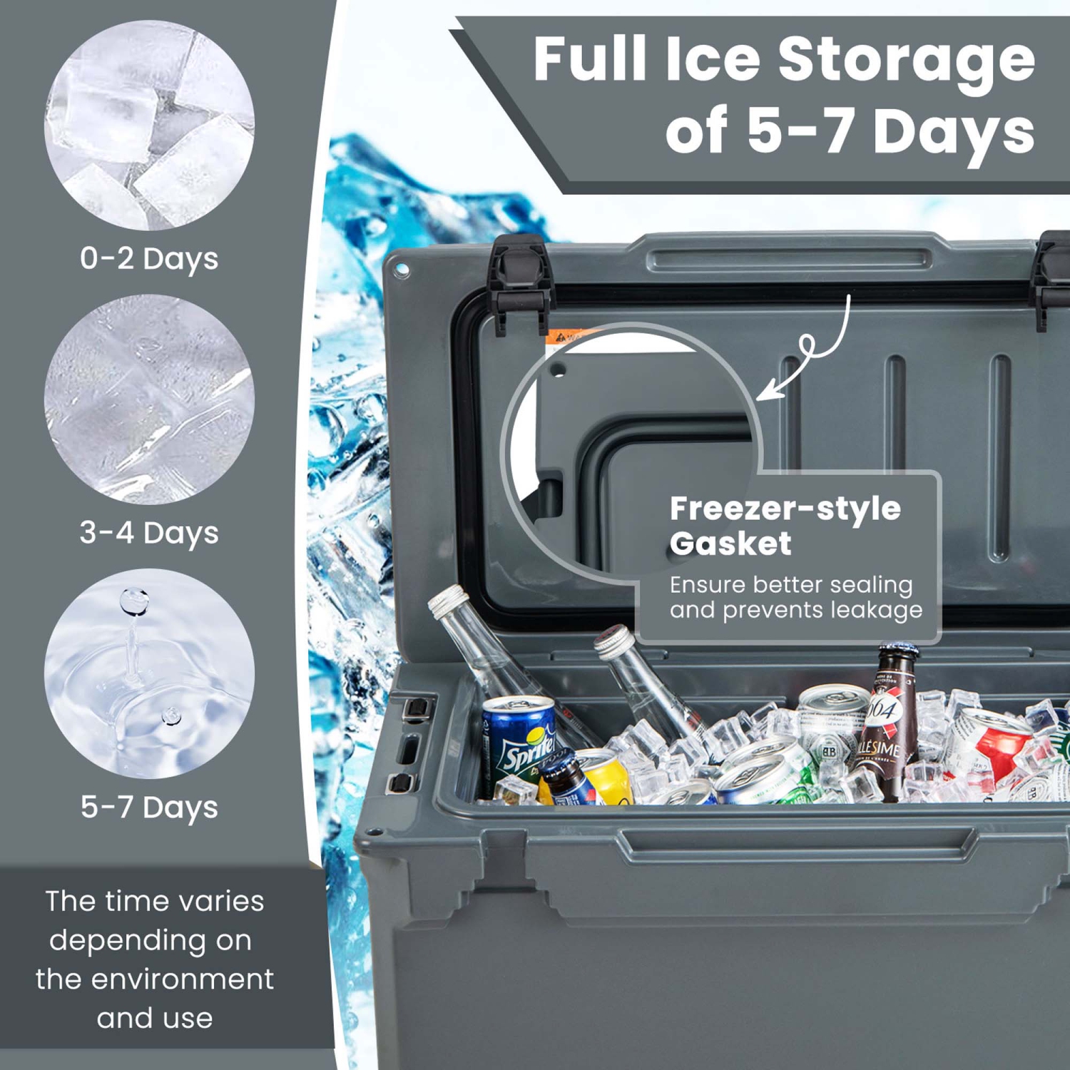 Glacière portative avec glaçon Rotomoled Cooler de Costway - 30 pintes - rétention de glace pendant 5-7 jours