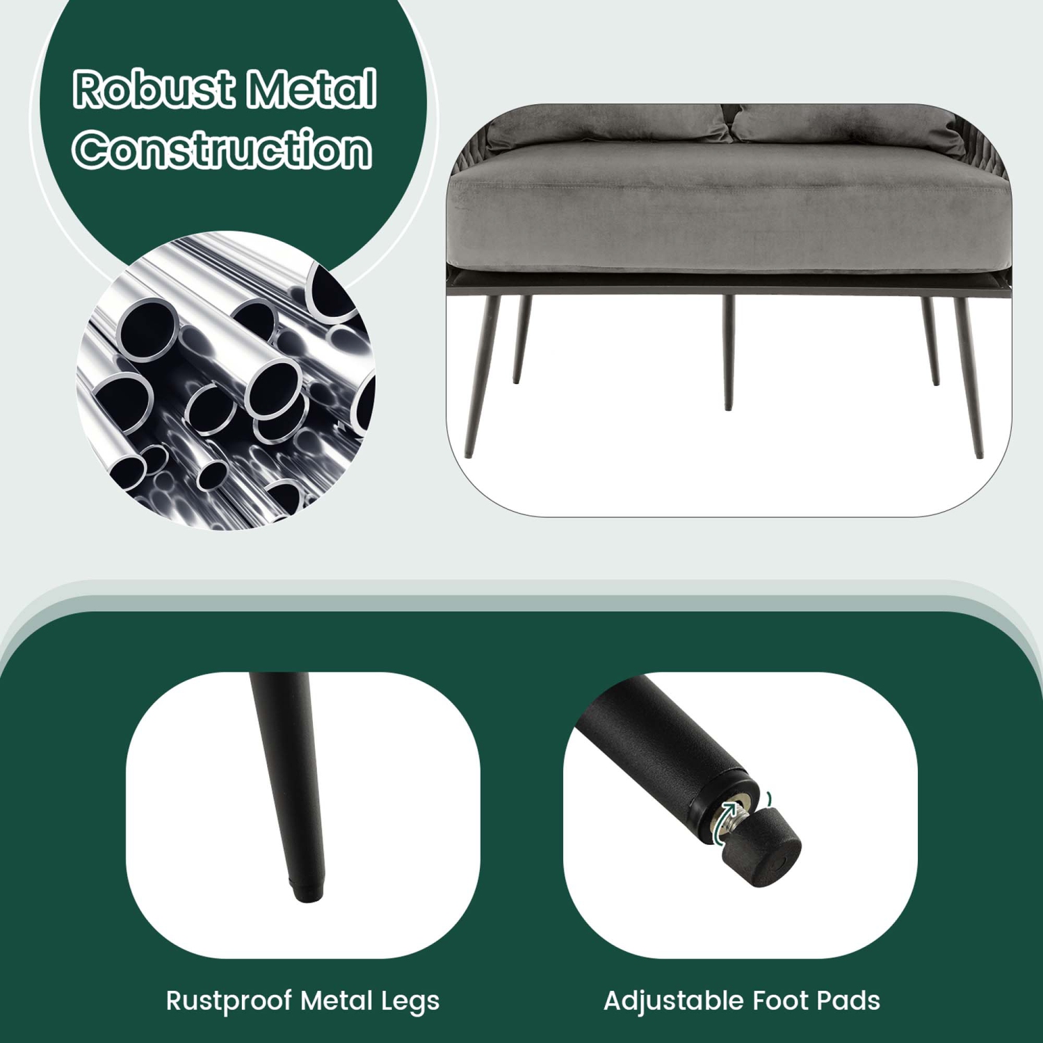 Sofa moderne avec causeuse, revêtement en velours hollandais, dossier tissé et accoudoirs Costway