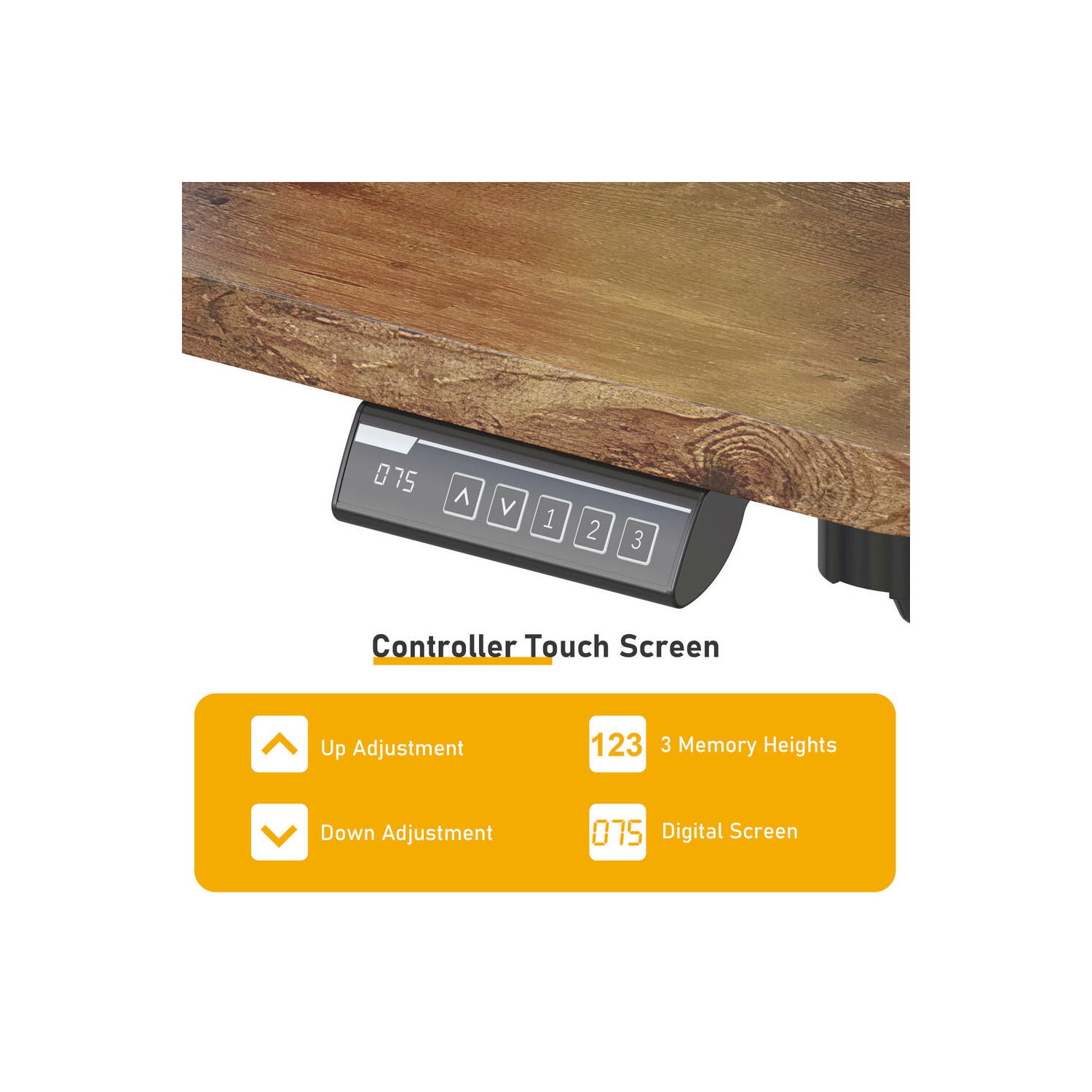 All-in-One Ergonomic Sit Standing Desk with Table Top, 43 x 24 inch Height Adjustable Electric Computer Sit Stand Desk Home Office Table(Whole-Piece