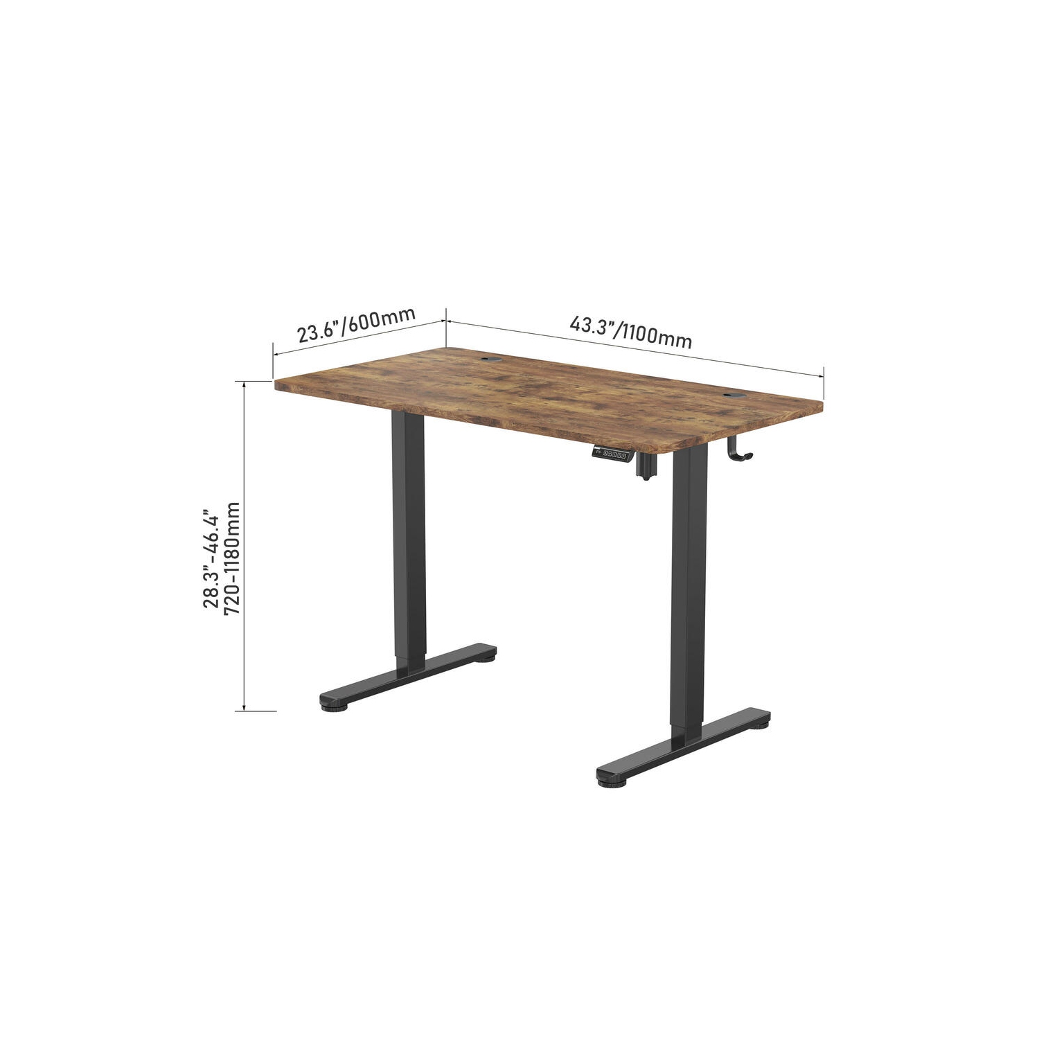 All-in-One Ergonomic Sit Standing Desk with Table Top, 43 x 24 inch Height Adjustable Electric Computer Sit Stand Desk Home Office Table(Whole-Piece