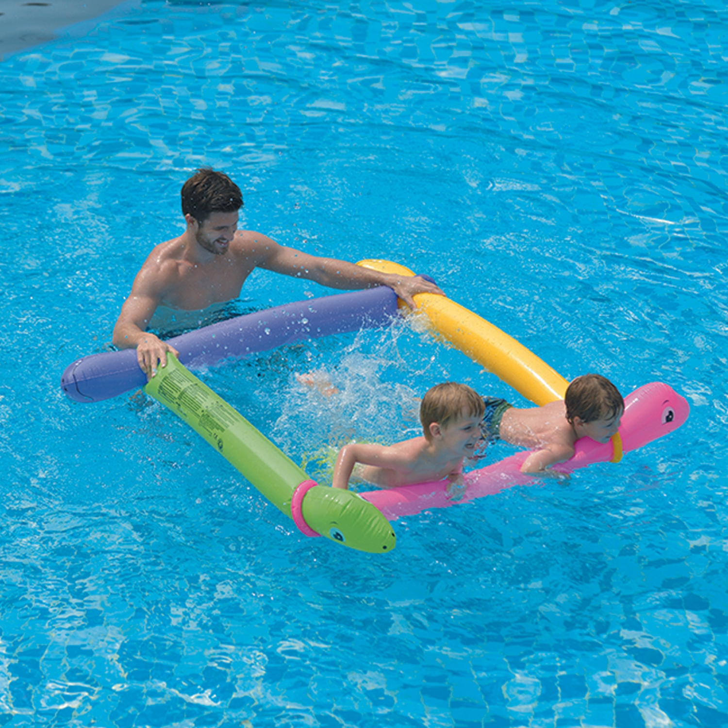 Dinosaur Twisty Tube Inflatable Swimming Pool Noodle - 5.25' - Set of 2