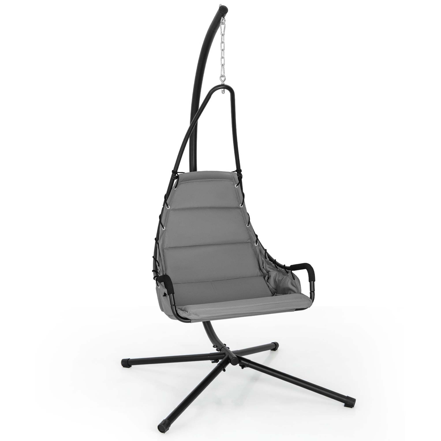 Chaise pivotante avec support extra large et siège coussiné pour l'extérieur de Costway
