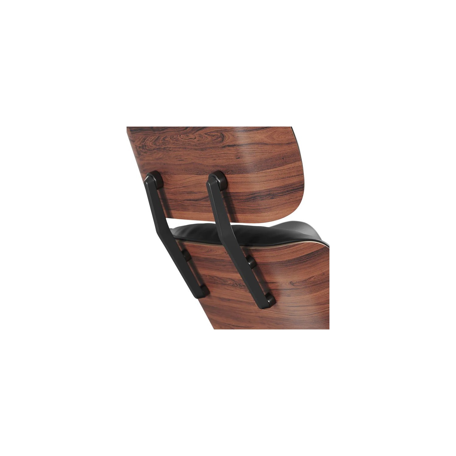 Valencia Armoni Eames Replica Leather Lounge Chair & Ottoman Black